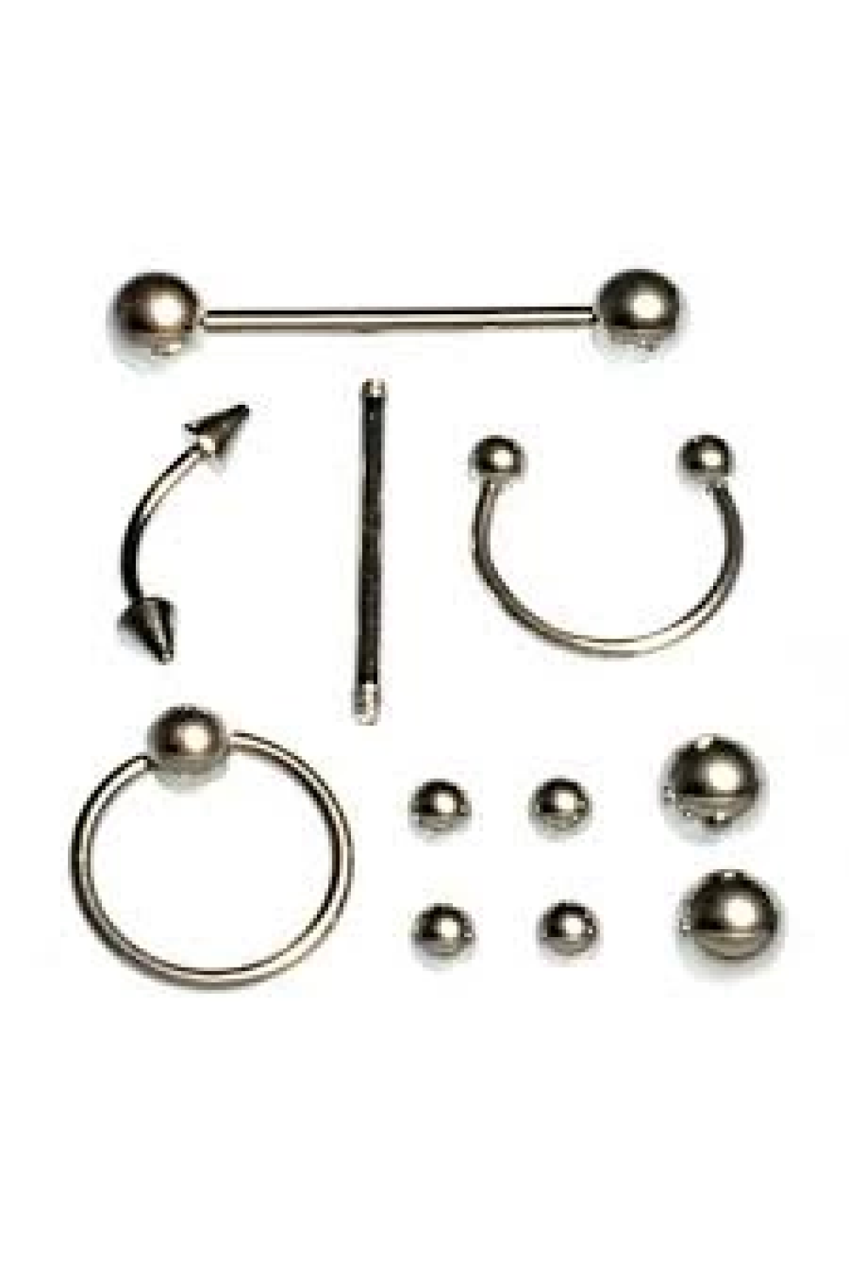 11 Parça Piercing (cerrahi Çelik) Ve Piercing Topu Seti Piirsing ( Lisinya )