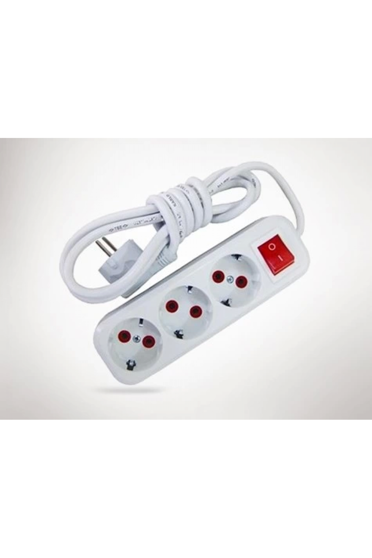 2 Metre Kablolu Anahtarlı 3 Lü Topraklı Grup Priz ( Lisinya )
