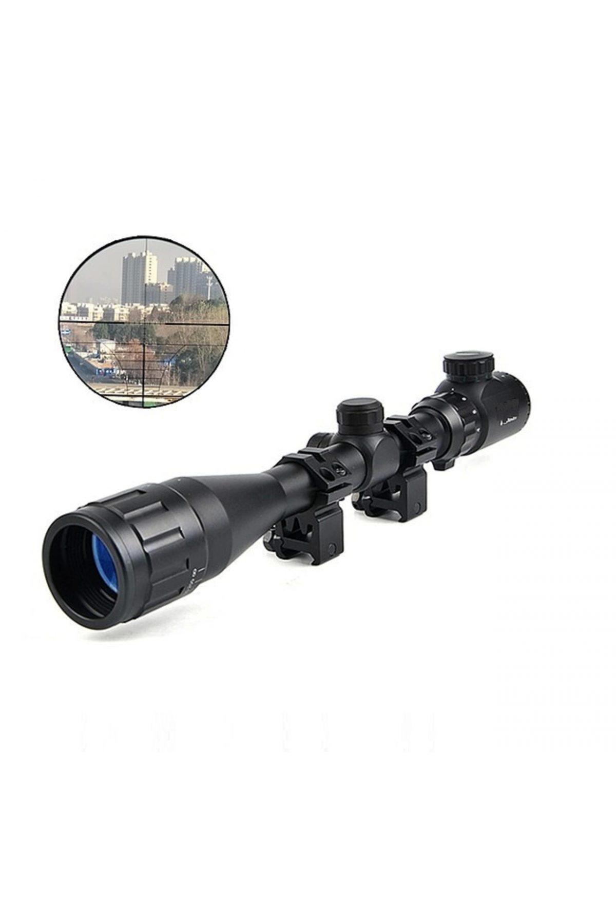 4-12x40 Aoeg  Dürbünü Mil Dot Kırmızı - Yeşil Lens Koruyucu ( Lisinya )