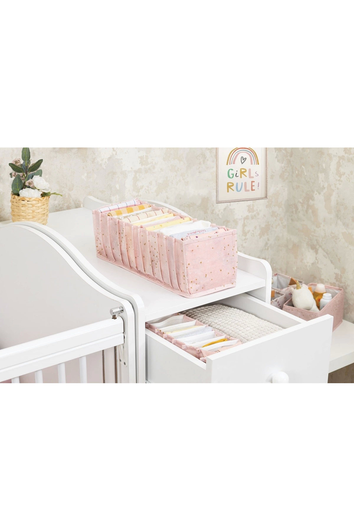 Baby Akordiyon Organizer Çekmece Düzenleyici Medium (pembe) - 04096 ( Lisinya )