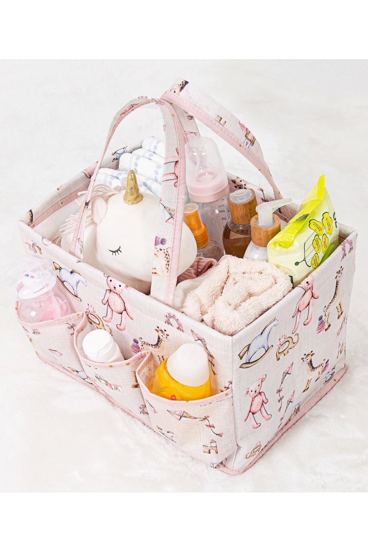 Baby Kullanımı Kolay Desenli Taşınabilir Bakım Çantası (pembe) ( Lisinya )