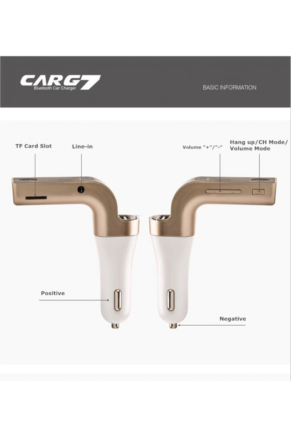 Carg7 Bluetooth Araç Fm Transmitter Usb Girişli ( Lisinya ) Carg7 Bluetooth Araç Fm Transmitter Usb Girişli ( Lisinya )