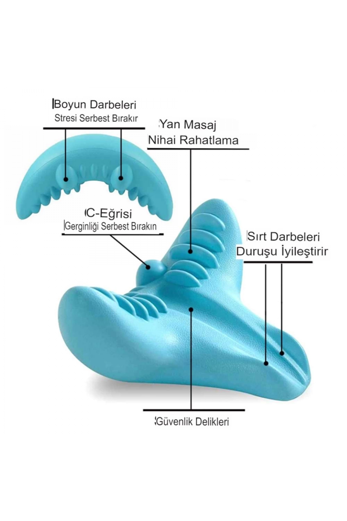 Kayropraktik Boyun Yastığı U Şekilli Masaj Destekli Ağrı Kesici Bellek Köpük Yastık ( Lisinya ) Kayropraktik Boyun Yastığı U Şekilli Masaj Destekli Ağrı Kesici Bellek Köpük Yastık ( Lisinya )