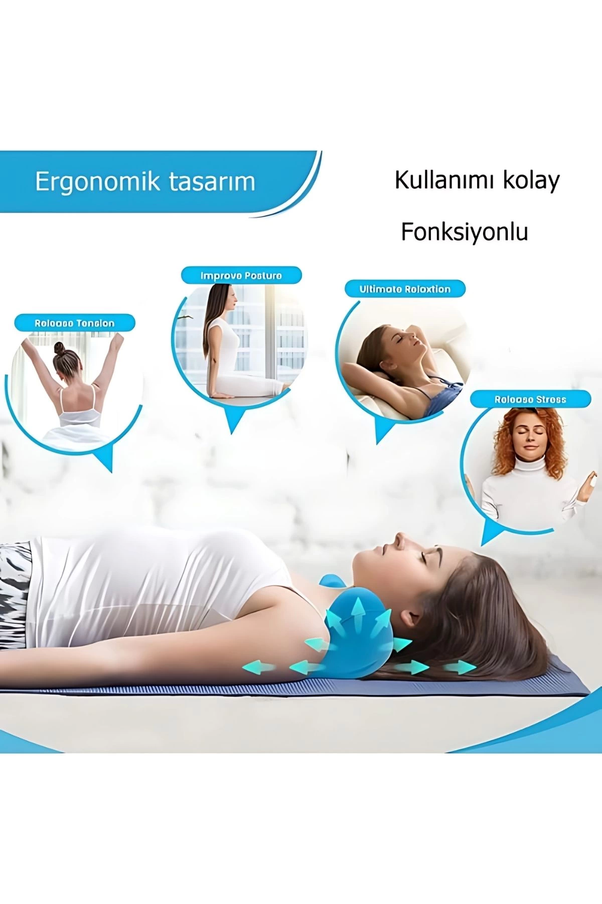 Kayropraktik Boyun Yastığı U Şekilli Masaj Destekli Ağrı Kesici Bellek Köpük Yastık ( Lisinya ) Kayropraktik Boyun Yastığı U Şekilli Masaj Destekli Ağrı Kesici Bellek Köpük Yastık ( Lisinya )