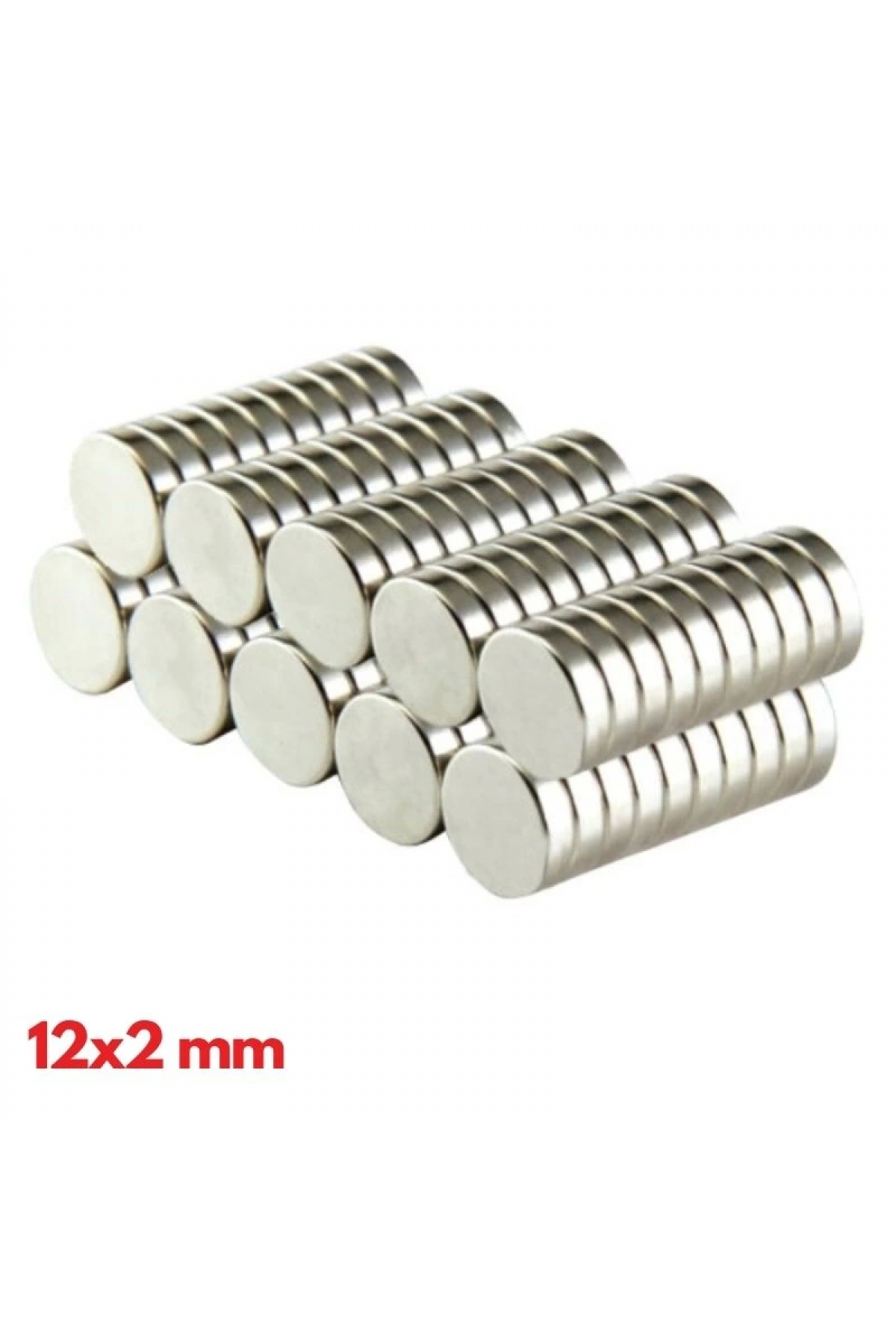 N35 12x2 Mm Neodyum Mıknatıs 20 Adet, Yuvarlak, Nikel Kaplamalı Kaliteli Ve Dayanıklı Ürün ( Lisinya )