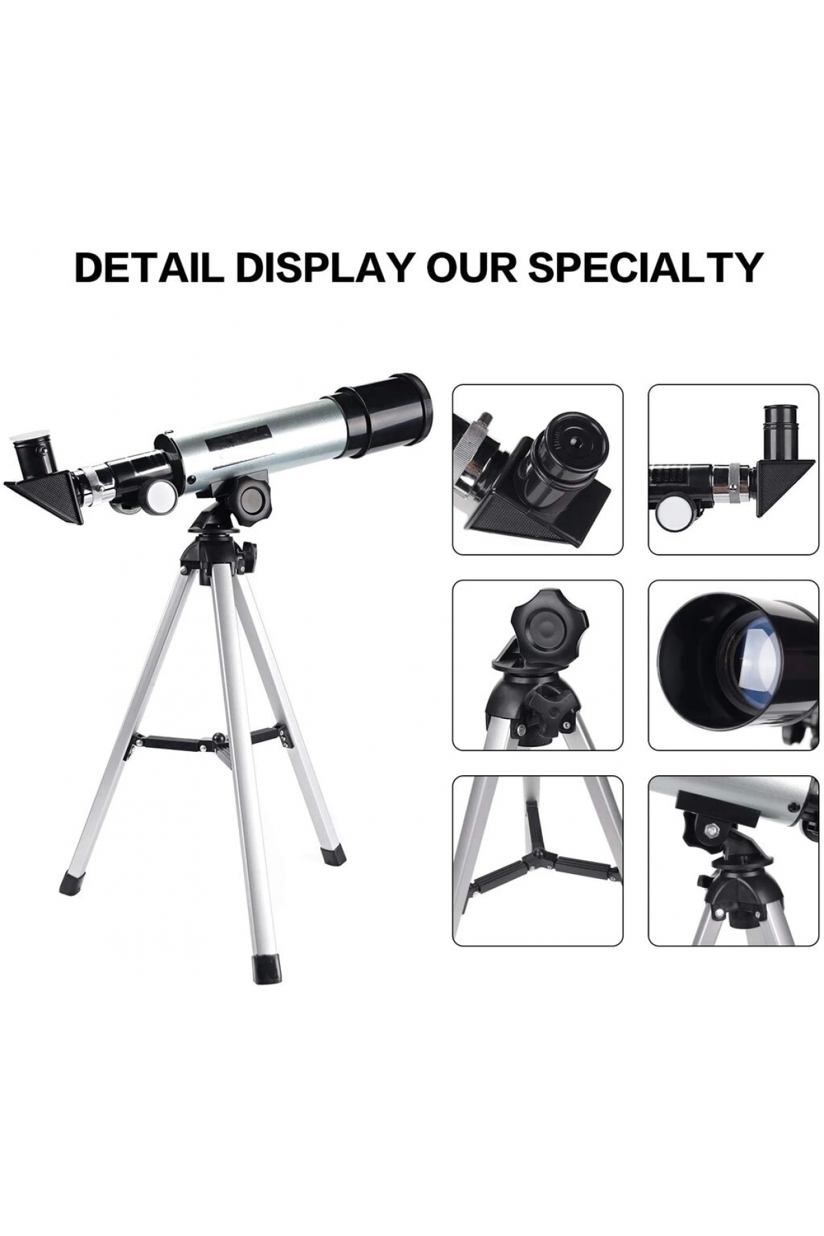 50x360 Mini Teleskop Kara Uzay Teleskobu Aliminyum Gövde Tripodlu ( Lisinya )