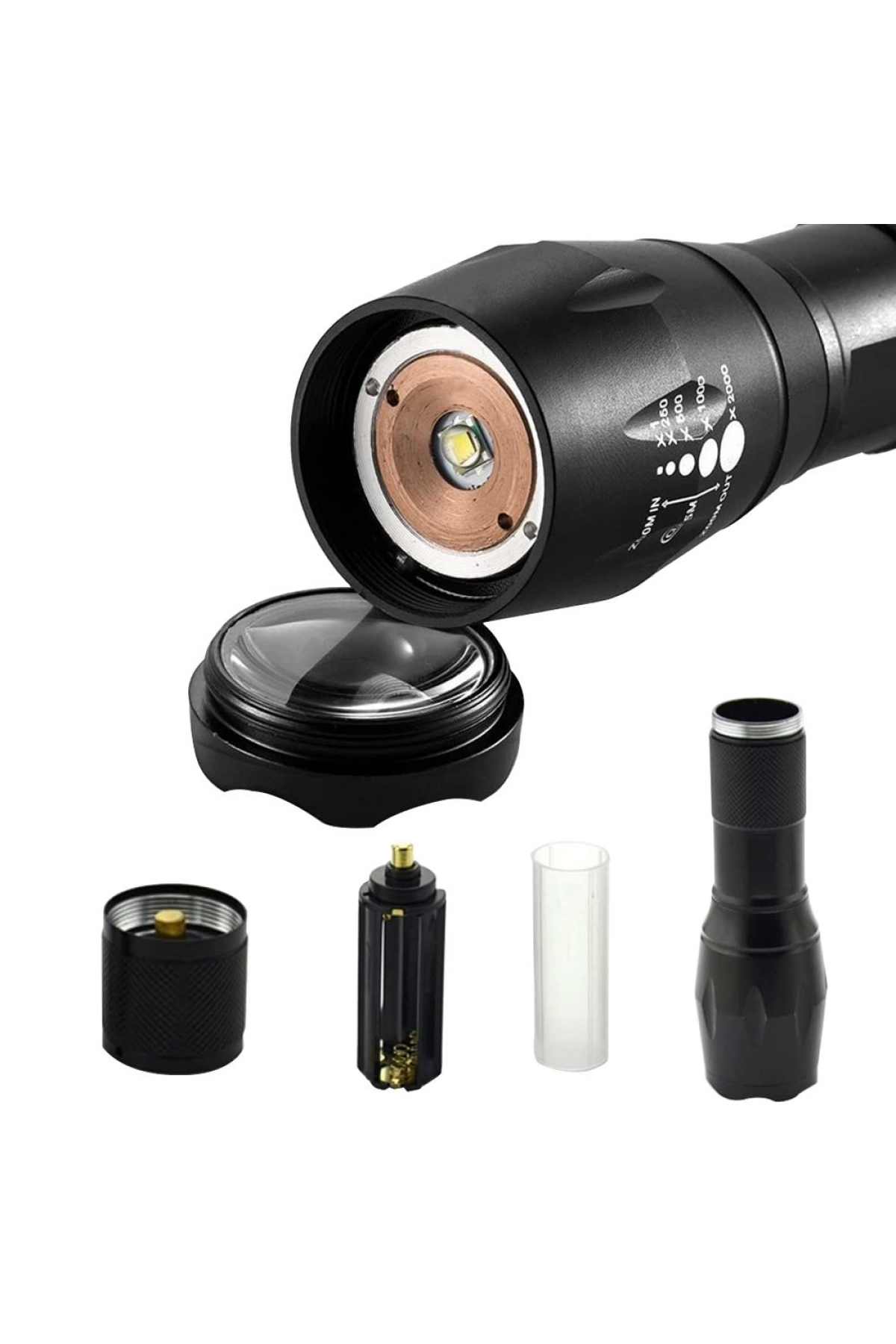Pm-14623 Pilli Zoomlu Flash Özellikli Power Ledli El Feneri ( Lisinya )