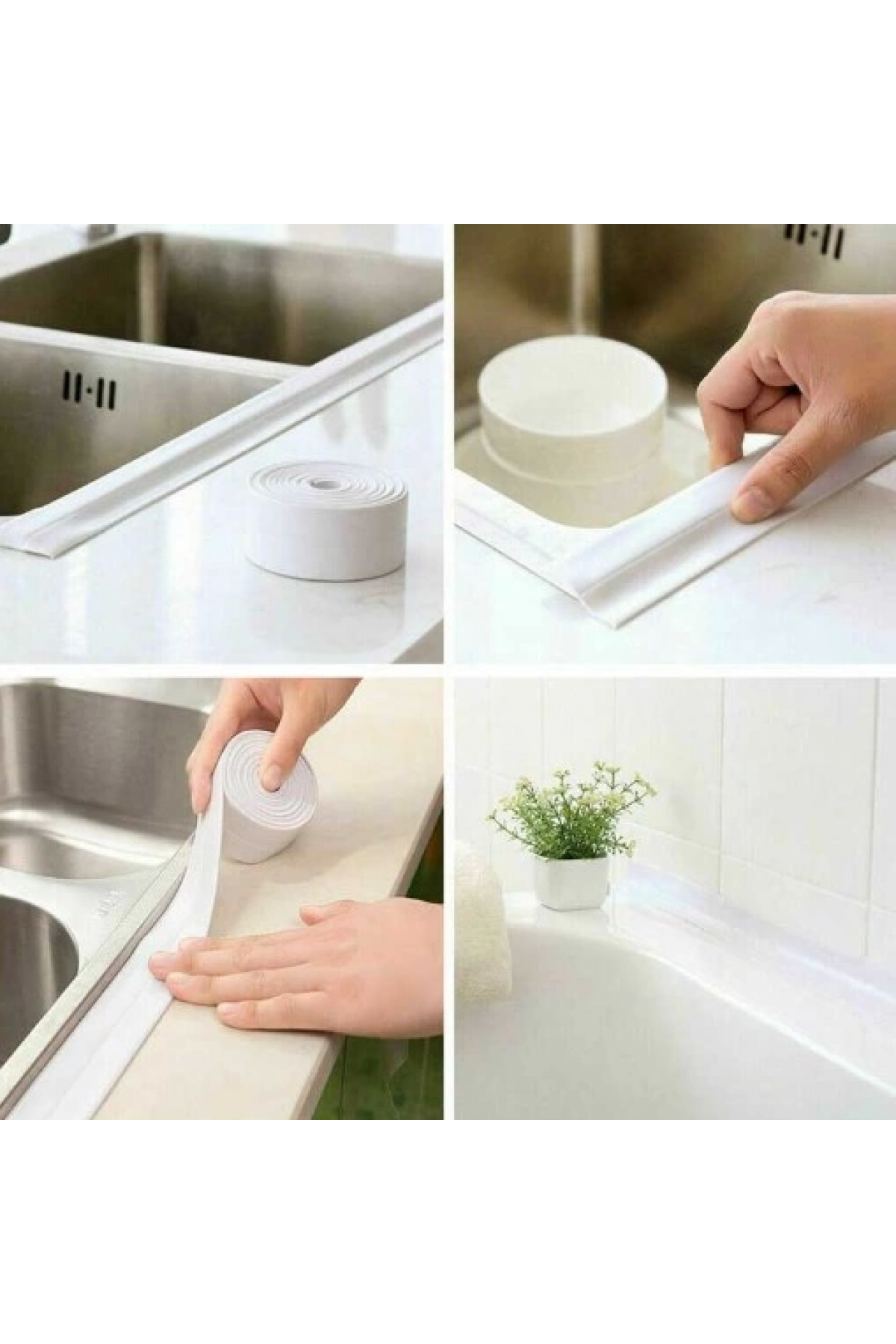 Pratik Beyaz Su Sızdırmaz Lavabo Kenar Bandı (3.2m) ( Lisinya )