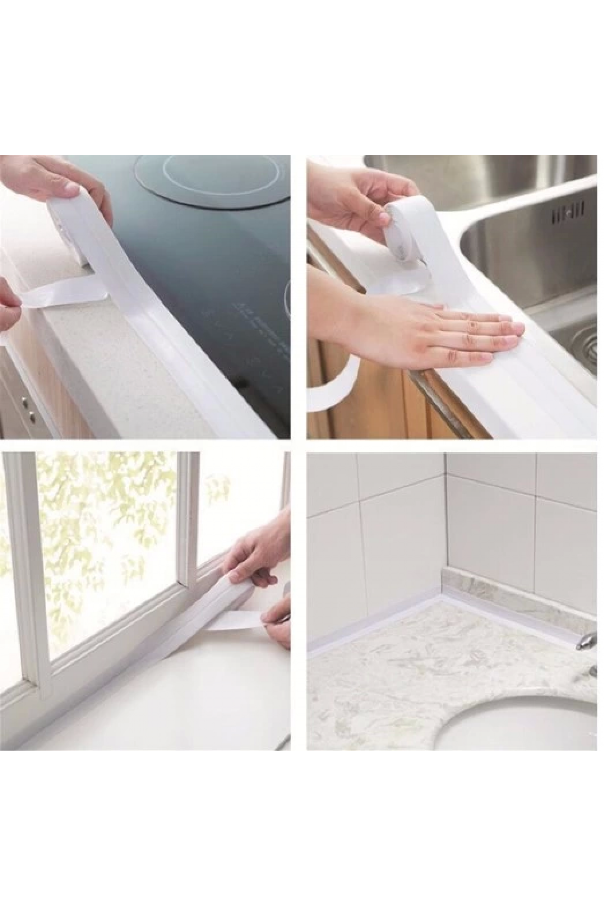 Pratik Beyaz Su Sızdırmaz Lavabo Kenar Bandı (3.2m) ( Lisinya )