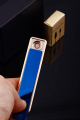 Şık Görünümlü Usb Şarjlı Rezistanslı İnce Slim Metal Çakmak (mavi) ( Lisinya )
