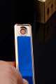 Şık Görünümlü Usb Şarjlı Rezistanslı İnce Slim Metal Çakmak (mavi) ( Lisinya )