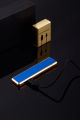 Şık Görünümlü Usb Şarjlı Rezistanslı İnce Slim Metal Çakmak (mavi) ( Lisinya )