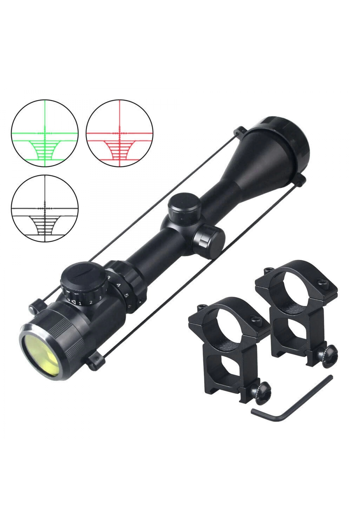 3-9x50 Zoomlu Keskin Nişancı  Dürbünü Kırmızı, Yeşil Işık  Çelik Gövde ( Lisinya )
