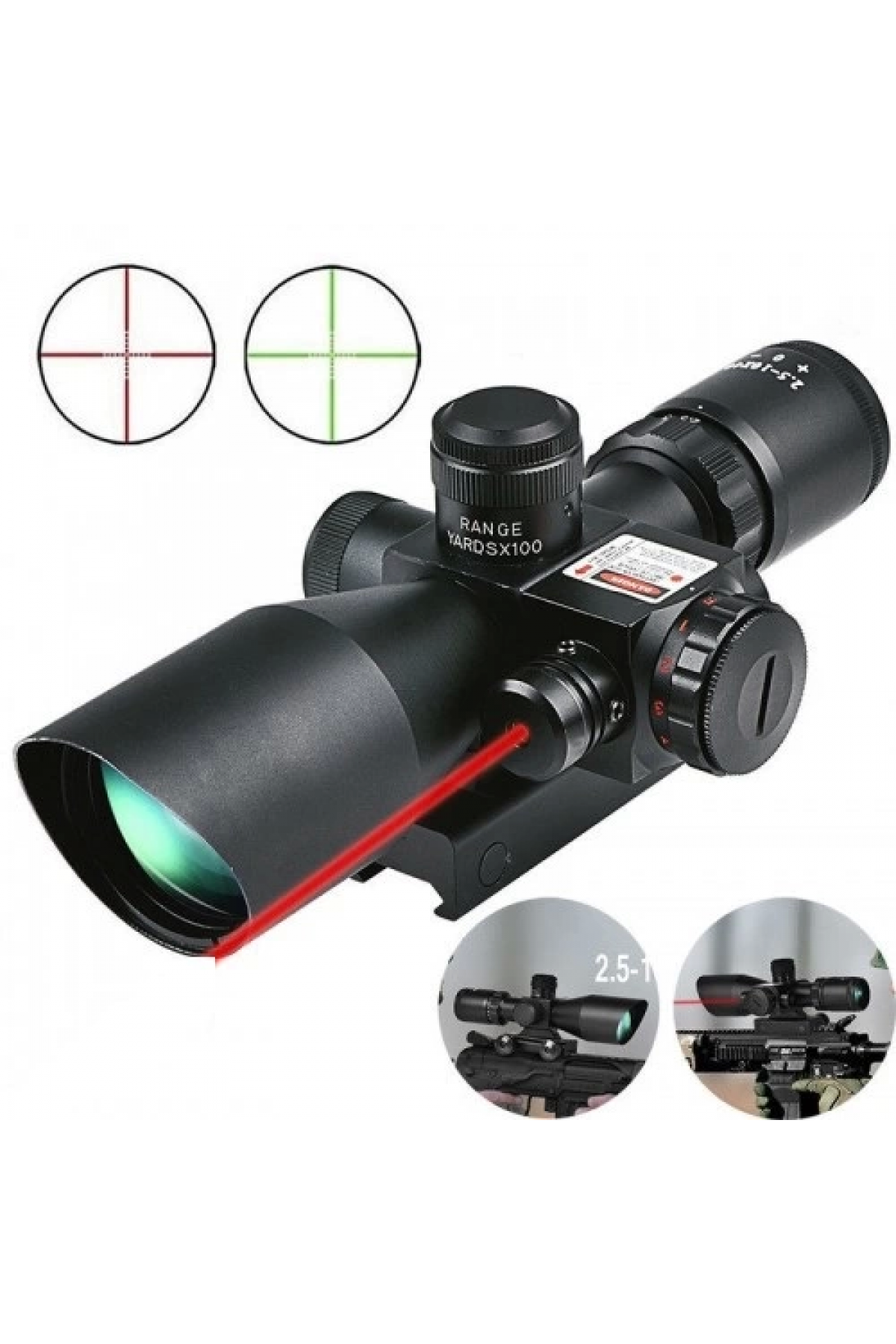 Süper Zoomlu – Lazerli – Profesyonel Av Tüfeği Dürbünü 2.5-10x40/e ( Lisinya )