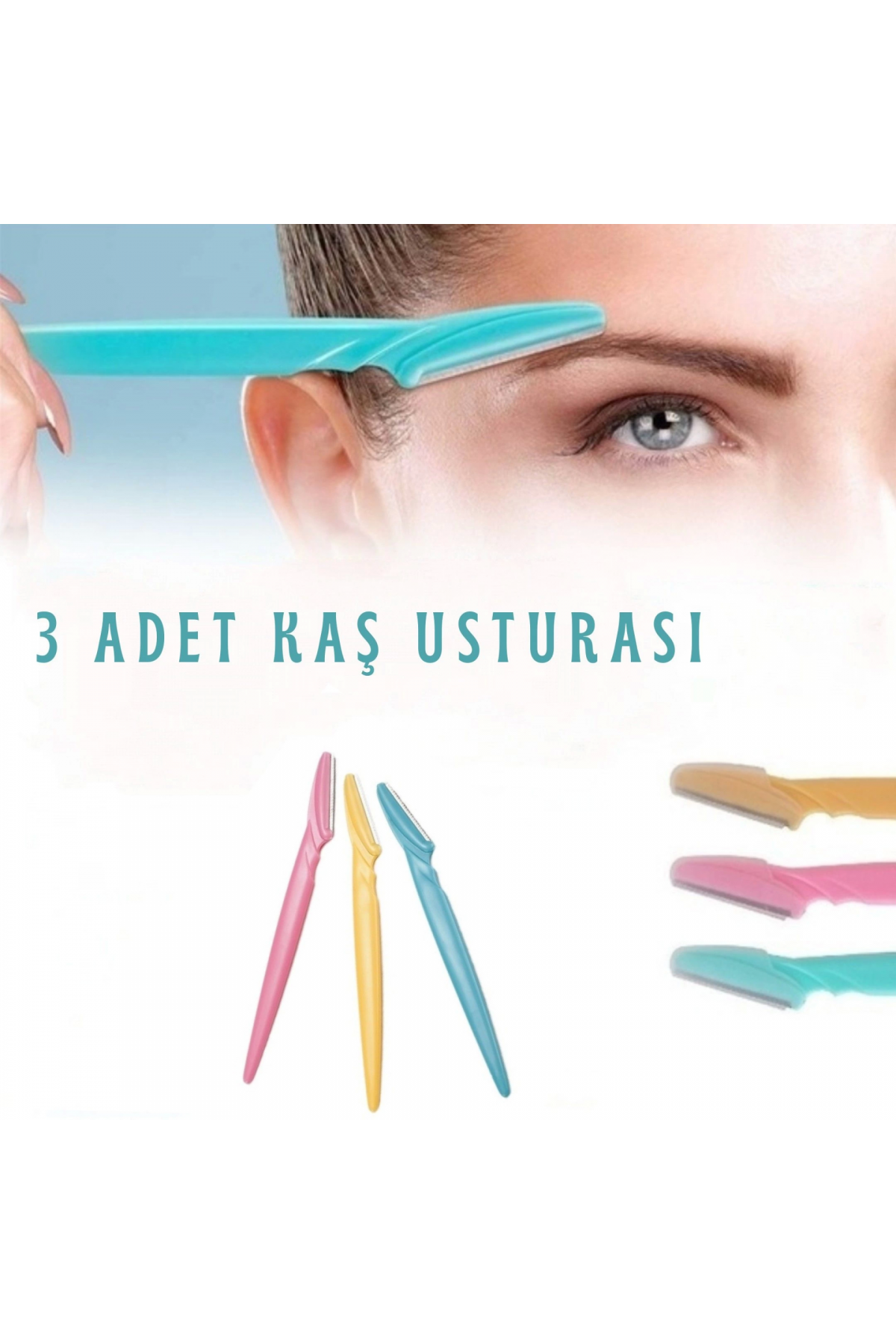 Tinkle Kaş Usturası 3'lü Set - Mükemmel Kaşlar İçin Hassas Ve Etkili Aracınız ( Lisinya )