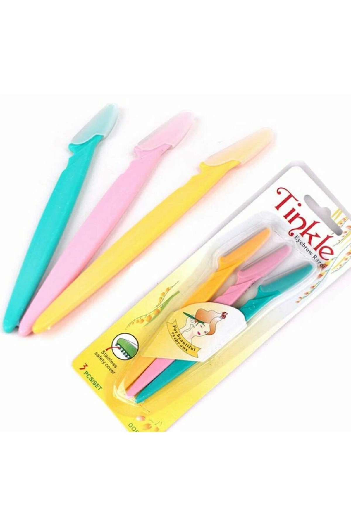 Tinkle Kaş Usturası 3'lü Set - Mükemmel Kaşlar İçin Hassas Ve Etkili Aracınız ( Lisinya )