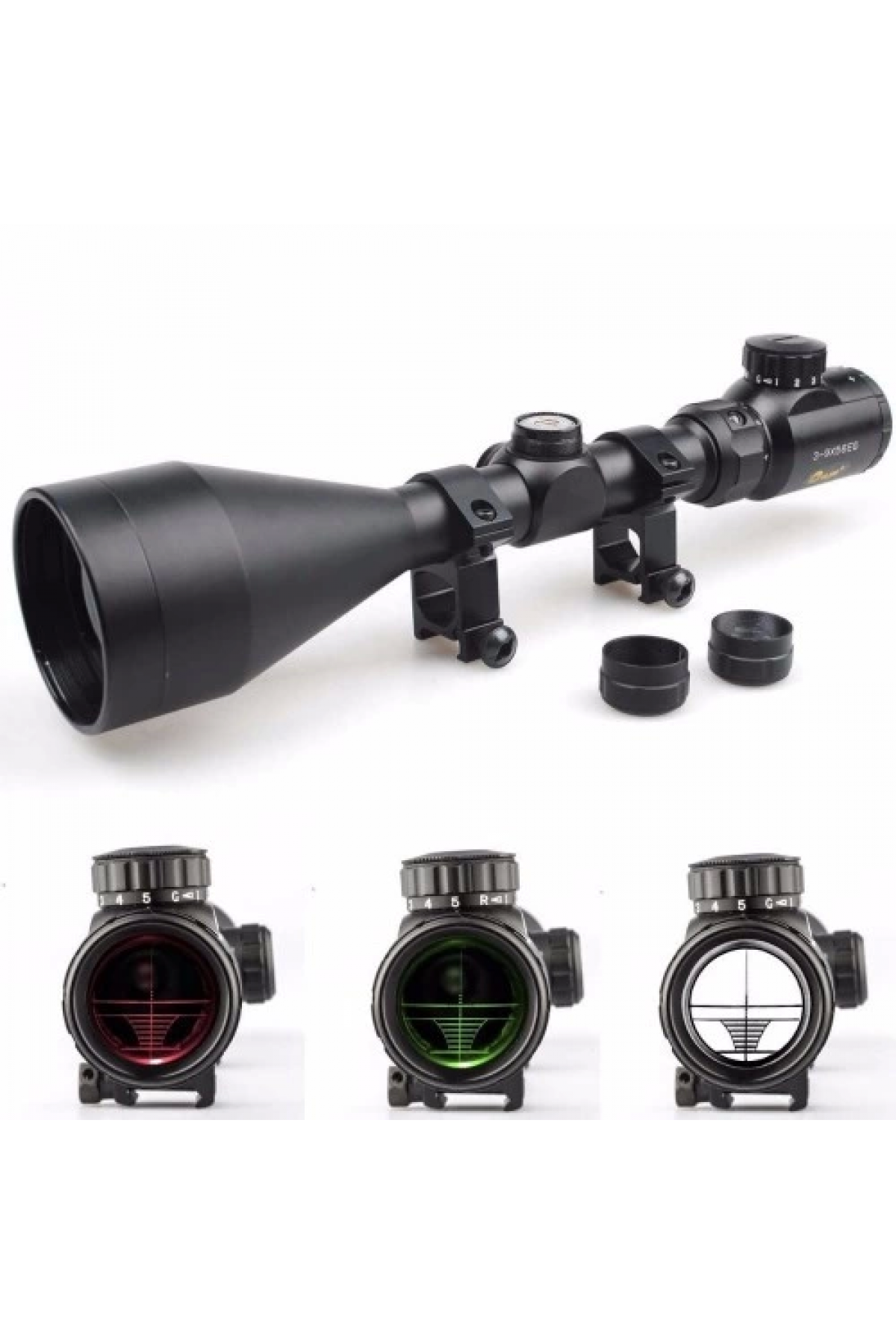 3-9x56eg  Dürbünü Çift Işık Kırmızı,yeşil Kaynaklı Zoomlu ( Lisinya )