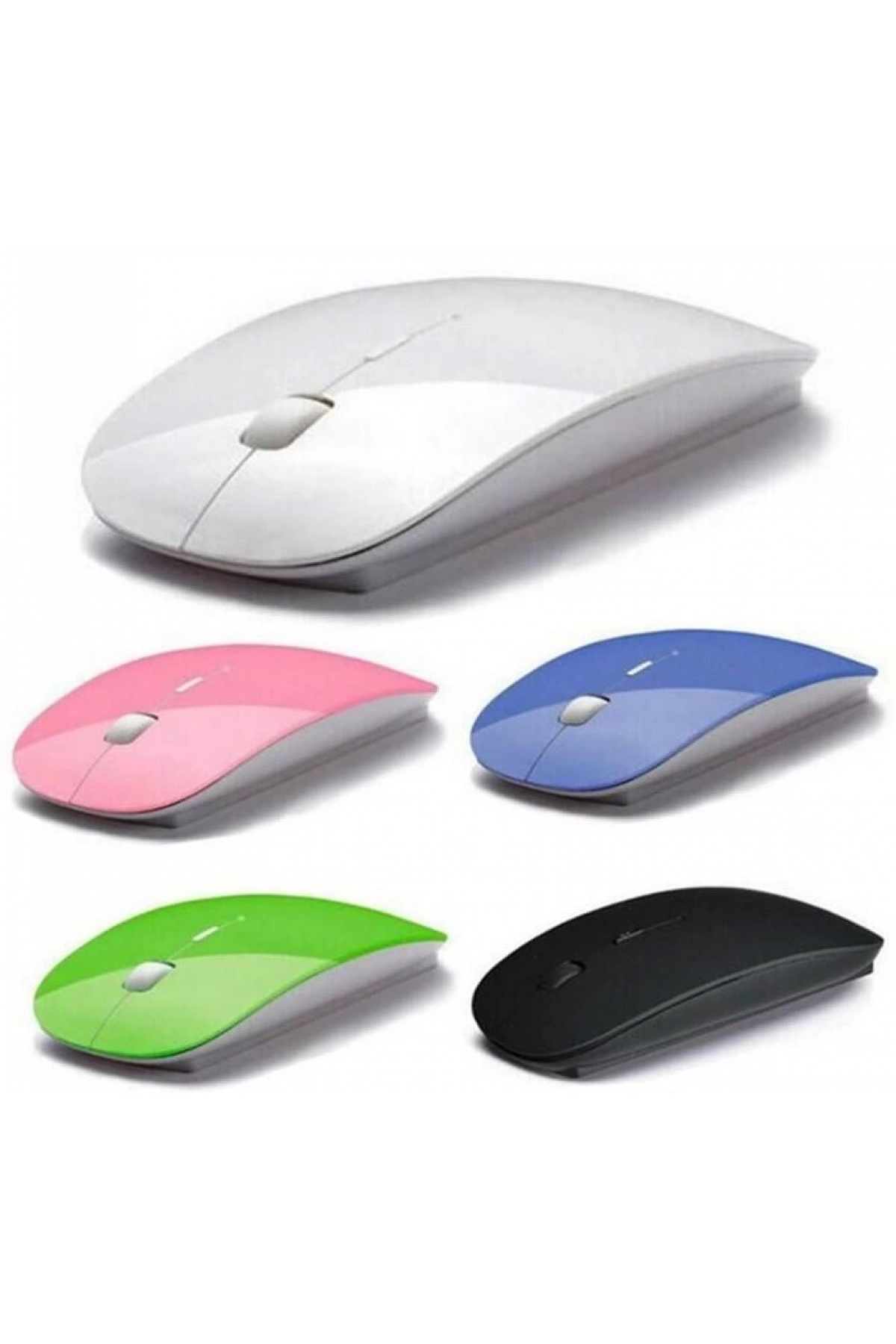 Ultra İnce Usb Bilgisayar Pc Dizüstü Masaüstü Kablosuz Mouse (beyaz) ( Lisinya )