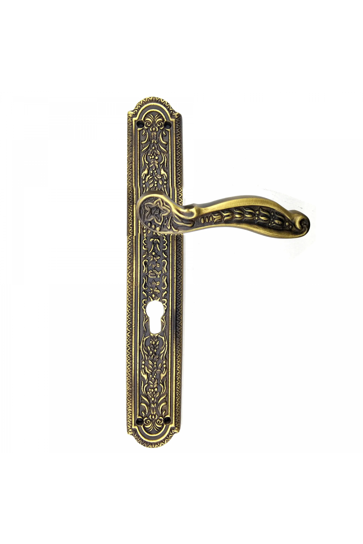 Antika Tarz Dekoratif Pirinç Ulu Model Desenli Oda Kapı Kolu - 354x57 Mm, Antik - Lisinya Antika Tarz Dekoratif Pirinç Ulu Model Desenli Oda Kapı Kolu - 354x57 Mm, Antik - Lisinya