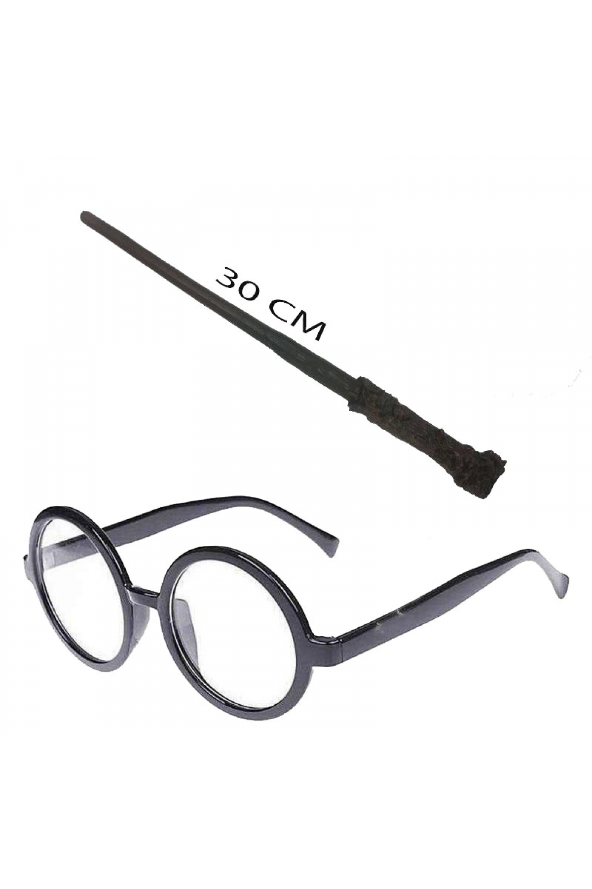 Harry Potter Asası 30 Cm Ve Siyah Çerçeveli Harry Potter Gözlüğü Seti - Lisinya