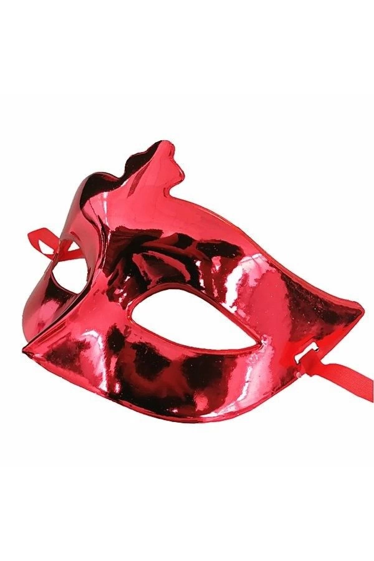 Kırmızı Renk Kostüm Partisi Ekstra Parlak Balo Maskesi 15x10 Cm - Lisinya Kırmızı Renk Kostüm Partisi Ekstra Parlak Balo Maskesi 15x10 Cm - Lisinya