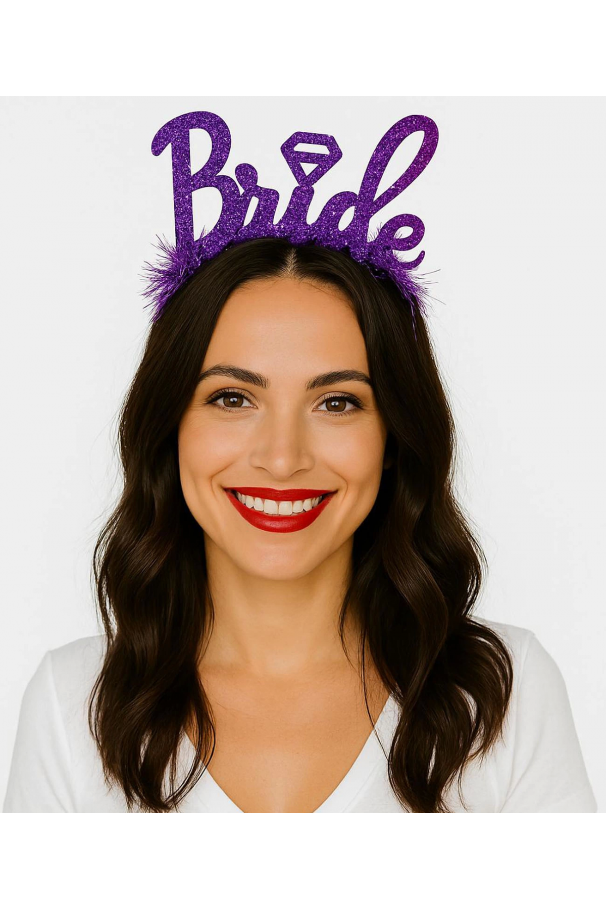 Mor Renk Bekarlığa Veda İtalik Yazı Alyanslı Bride Taç - Lisinya Mor Renk Bekarlığa Veda İtalik Yazı Alyanslı Bride Taç - Lisinya
