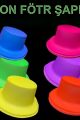 Neon Partisi Pembe Renk Plastik Fötr Şapka - Lisinya Neon Partisi Pembe Renk Plastik Fötr Şapka - Lisinya