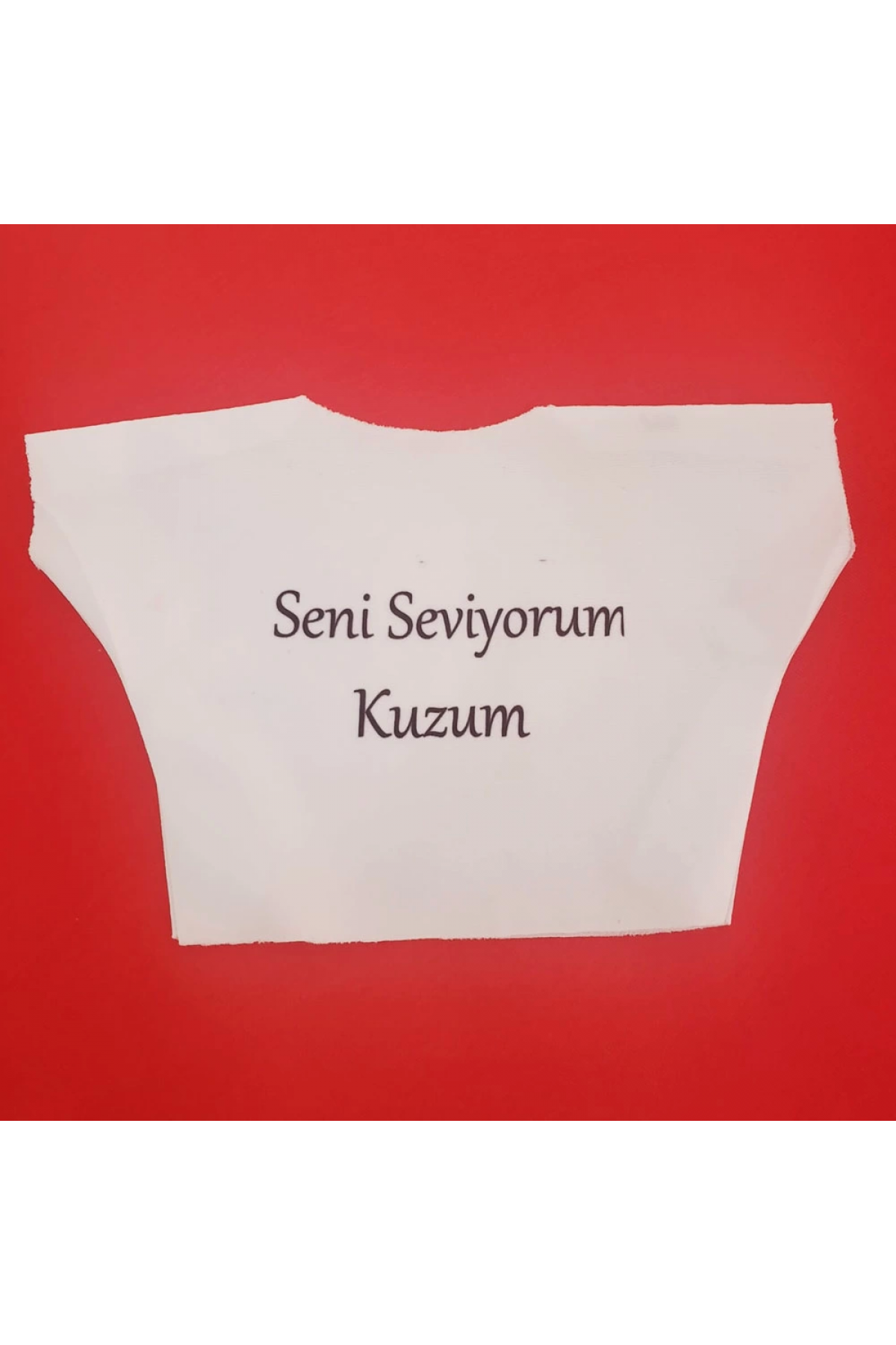Seni Seviyorum Kuzum Yazılı Oyuncak Peluş Tişörtü - Lisinya