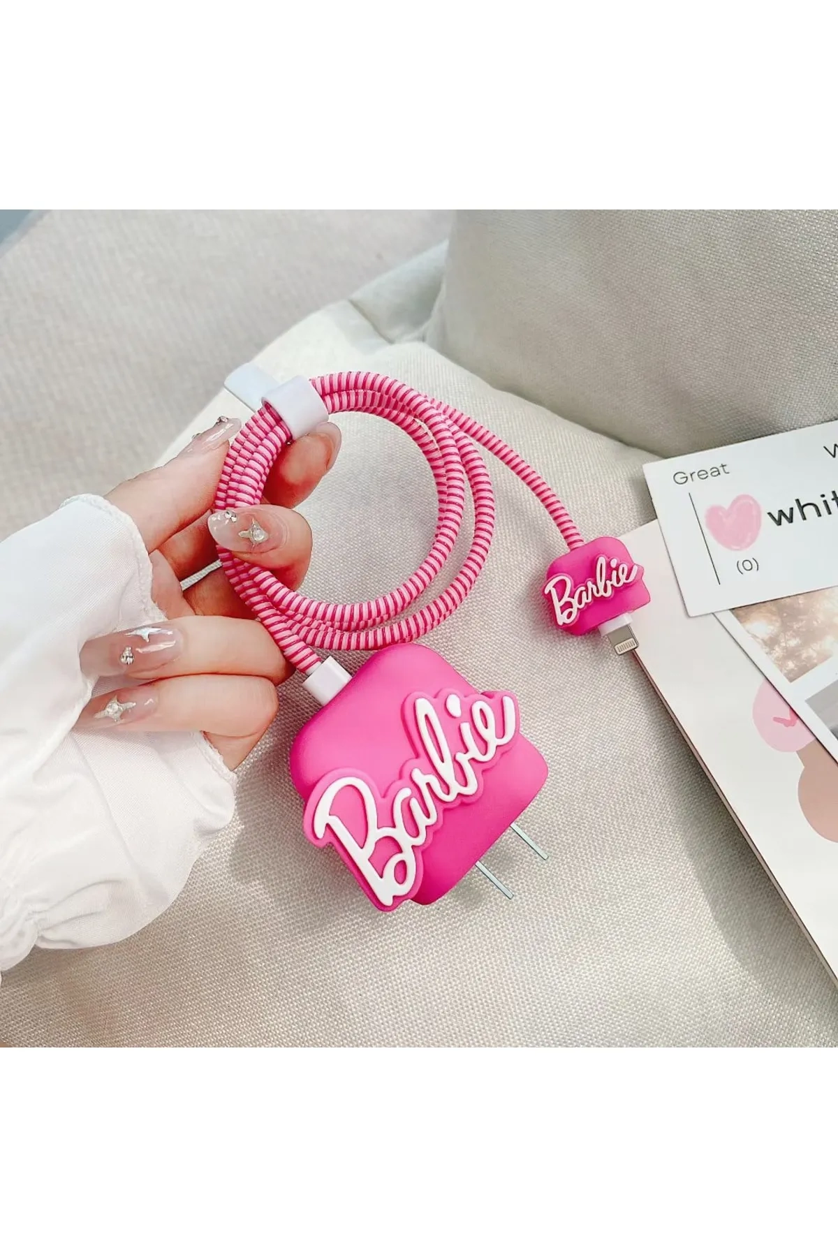 İphone 18w/20w Uyumlu Barbie Şarj Kılıfı, Şarj Kablosu Örme Aparatı, Toparlayıcı - Lisinya İphone 18w/20w Uyumlu Barbie Şarj Kılıfı, Şarj Kablosu Örme Aparatı, Toparlayıcı - Lisinya