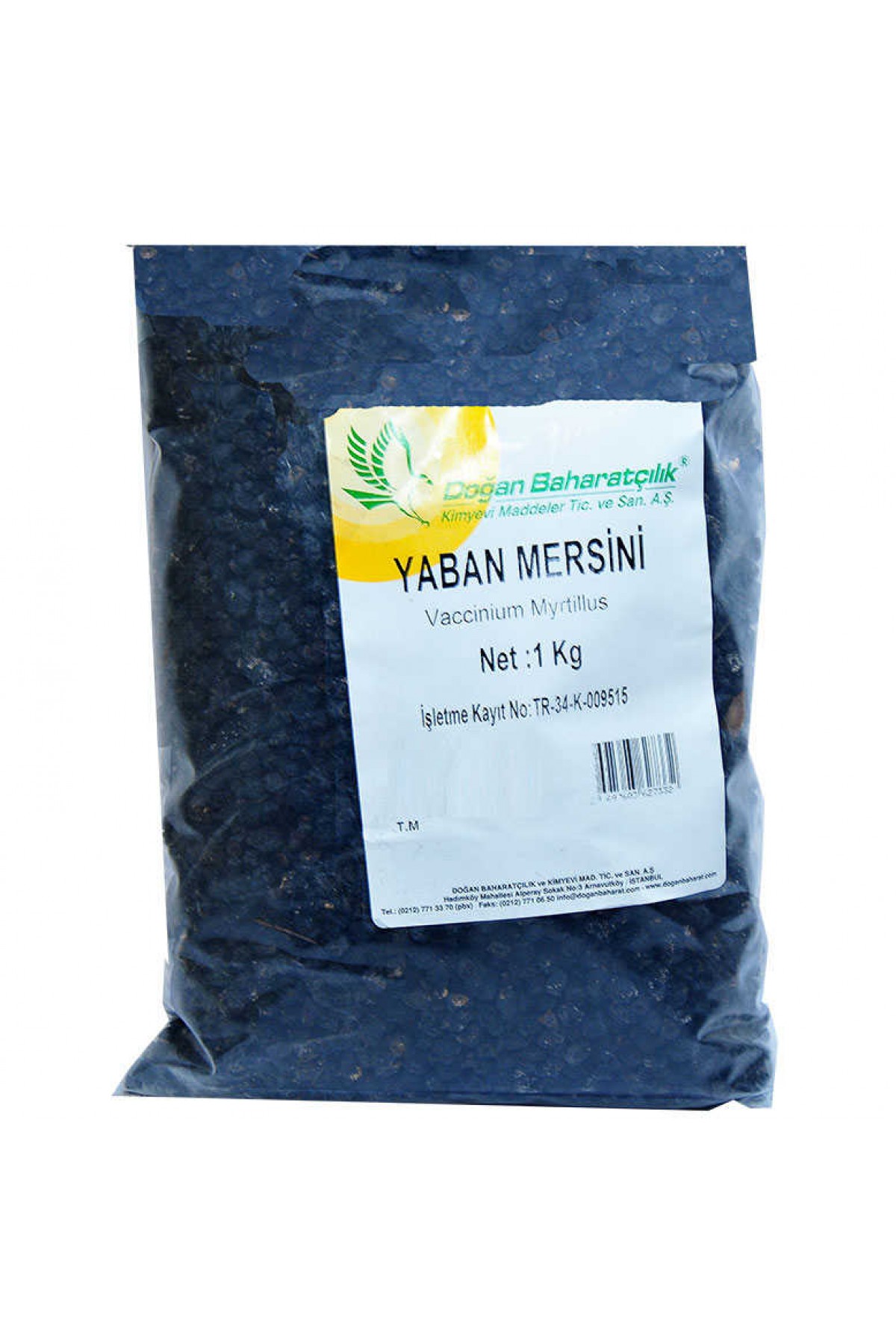 Lisinya214 Doğal Acı Yaban Mersini Siyah 1000 Gr Paket