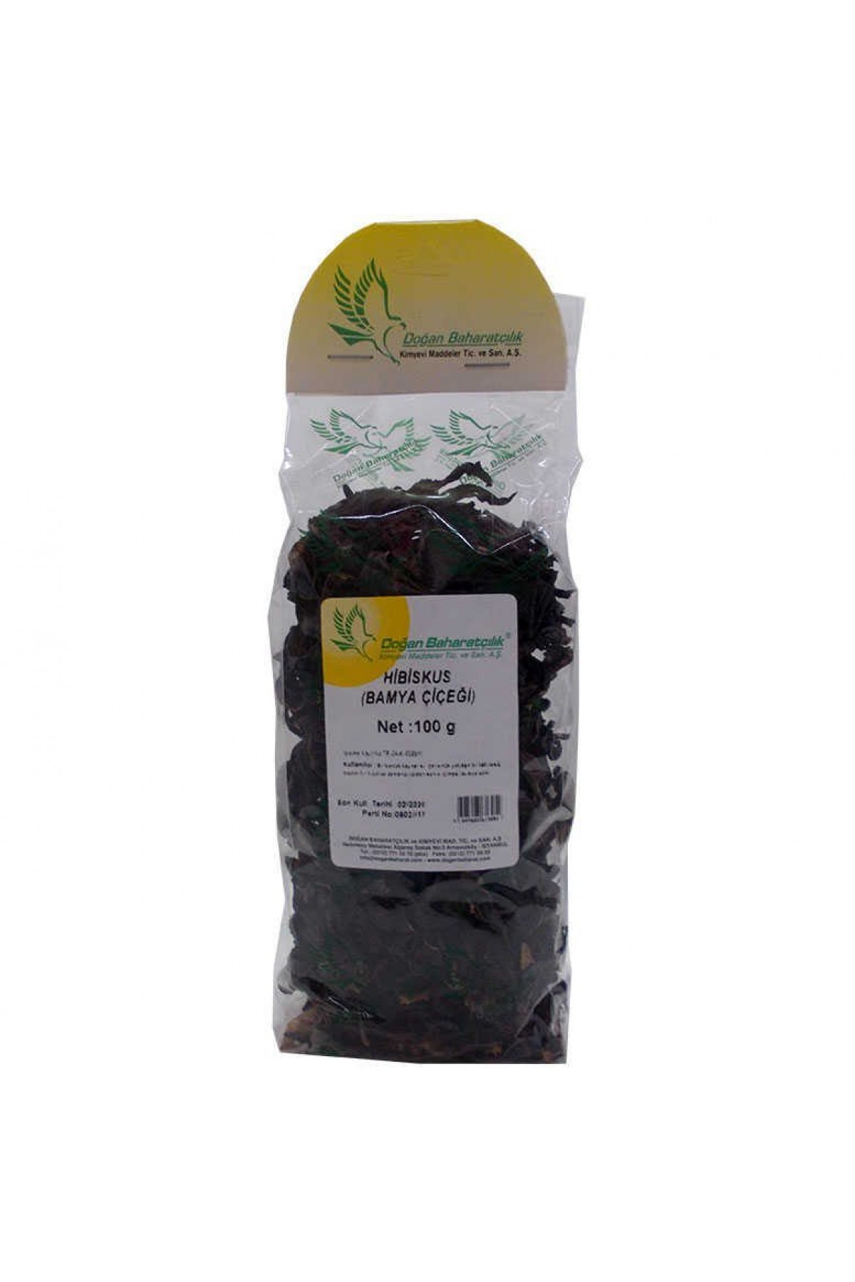 Afrika Bamya Çiçeği Hibiskus Mekke Gülü Doğal 100 Gr Paket