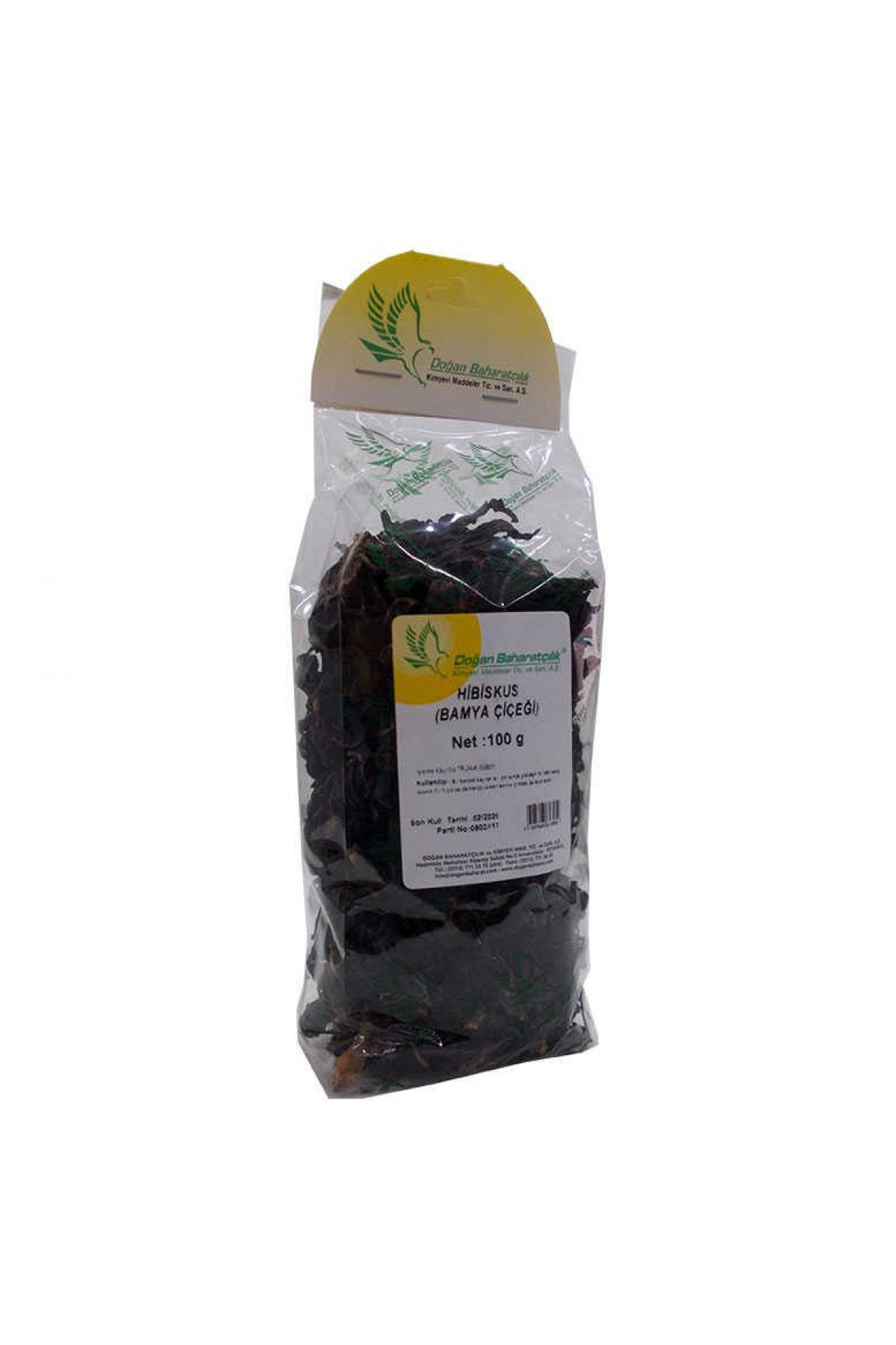 Afrika Bamya Çiçeği Hibiskus Mekke Gülü Doğal 100 Gr Paket