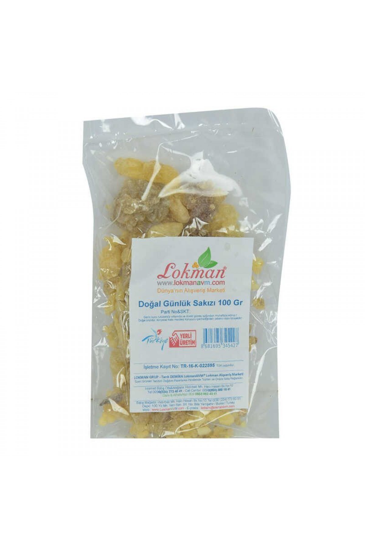 Lisinya214 Ak Günlük Sakızı Doğal 100 Gr Paket