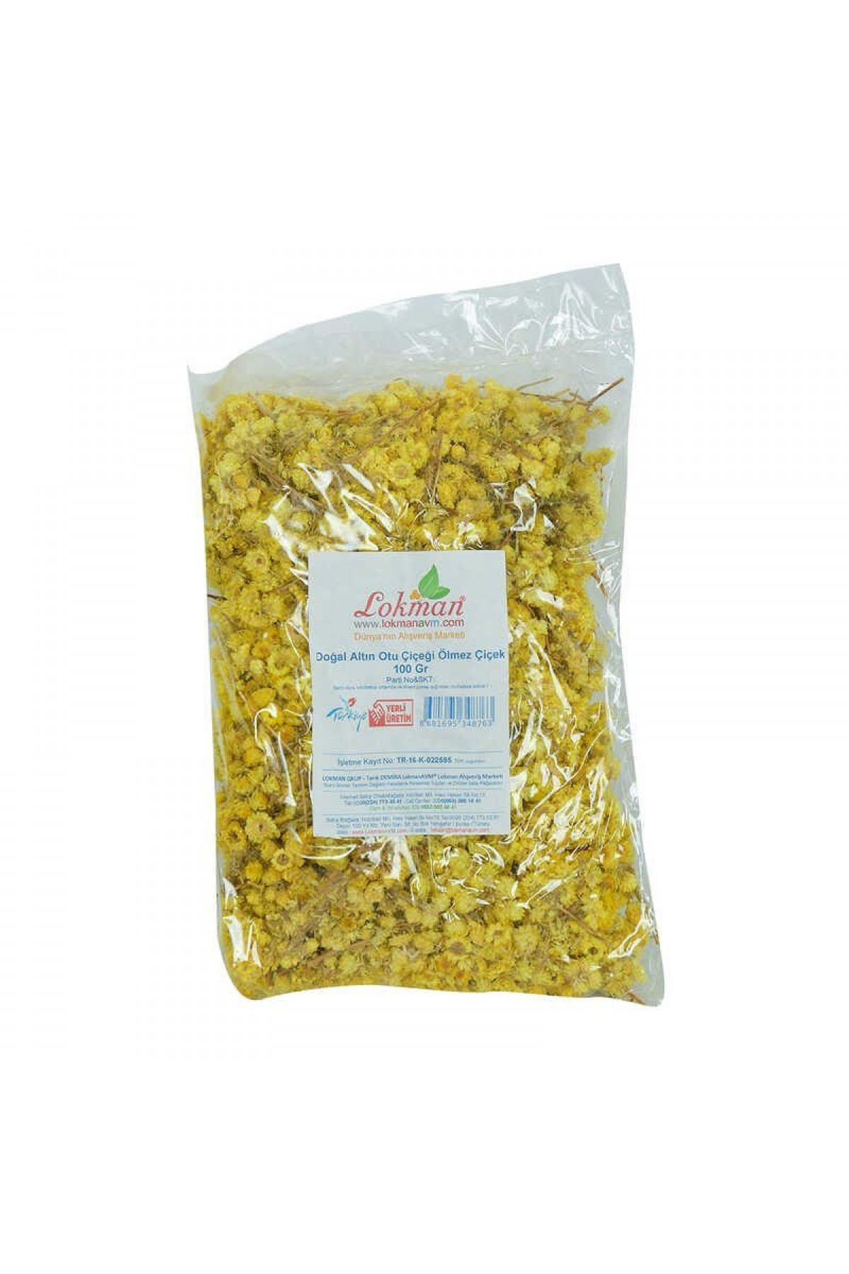 Lisinya214 Altın Otu Çiçeği Ölmez Çiçek Doğal 100 Gr Paket