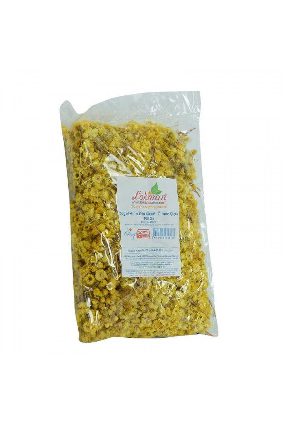 Lisinya214 Altın Otu Çiçeği Ölmez Çiçek Doğal 100 Gr Paket