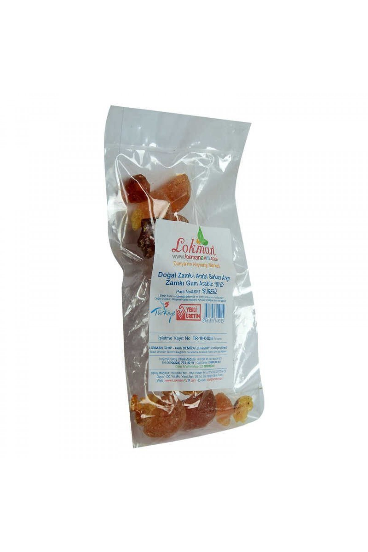 Lisinya214 Arap Zamkı Zamk-ı Arabi Sakızı Doğal Gum Arabic 100 Gr Paket