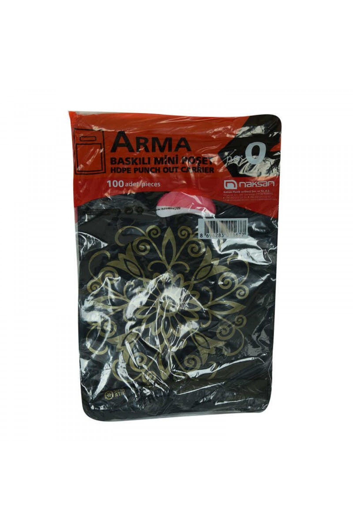 Lisinya214 Arma Baskılı Mini Poşet Eczane Mağaza Dükkan Poşeti Karma Desen Renk 32X20 100 Adet No:0