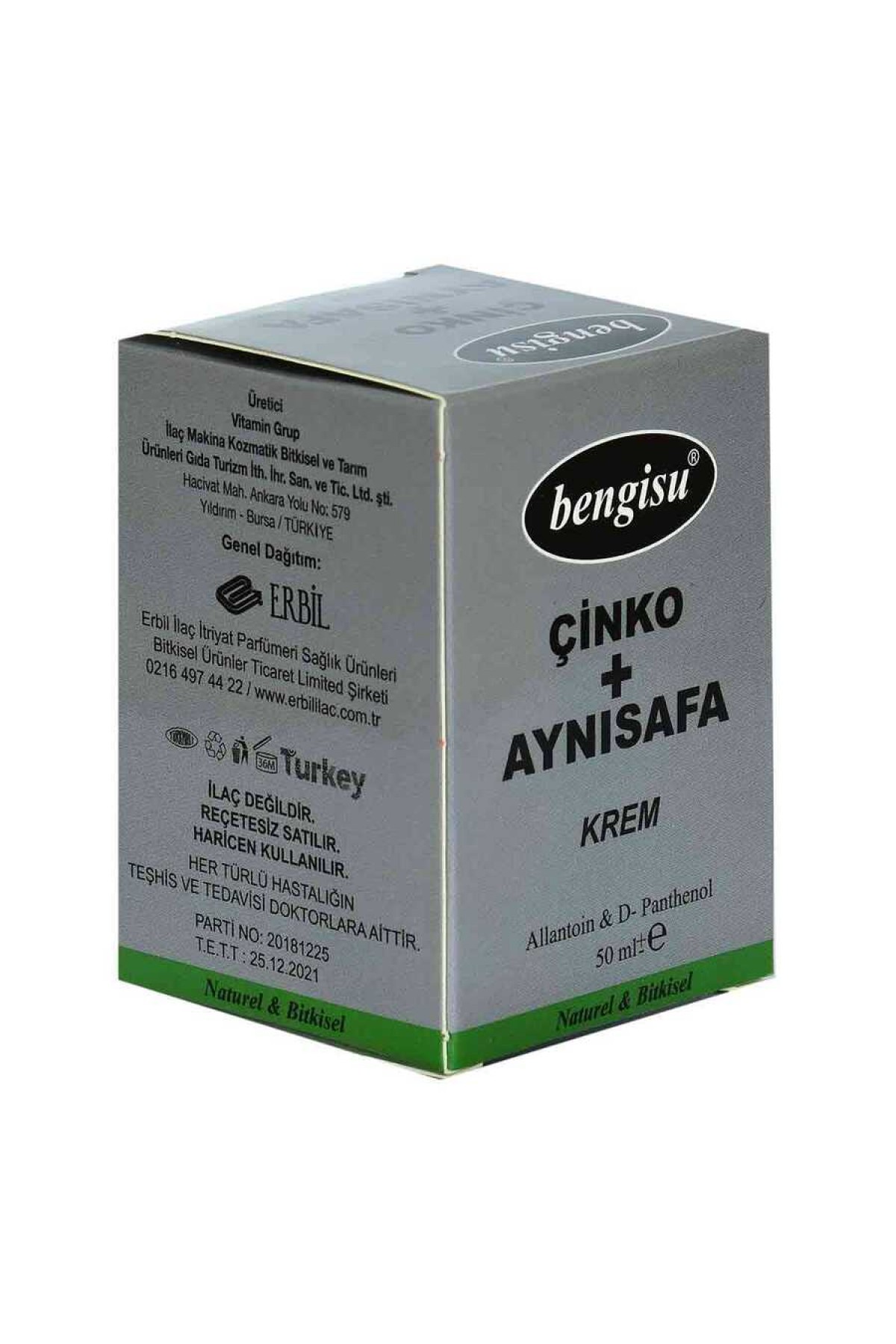 Lisinya214 Aynısafa + Çinko Bitkisel Krem Allantoin ve D- Panthenol 50 ML