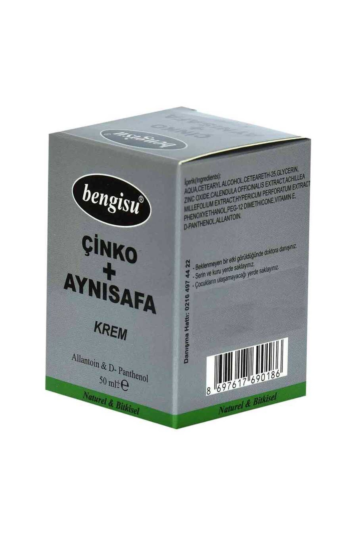 Lisinya214 Aynısafa + Çinko Bitkisel Krem Allantoin ve D- Panthenol 50 ML