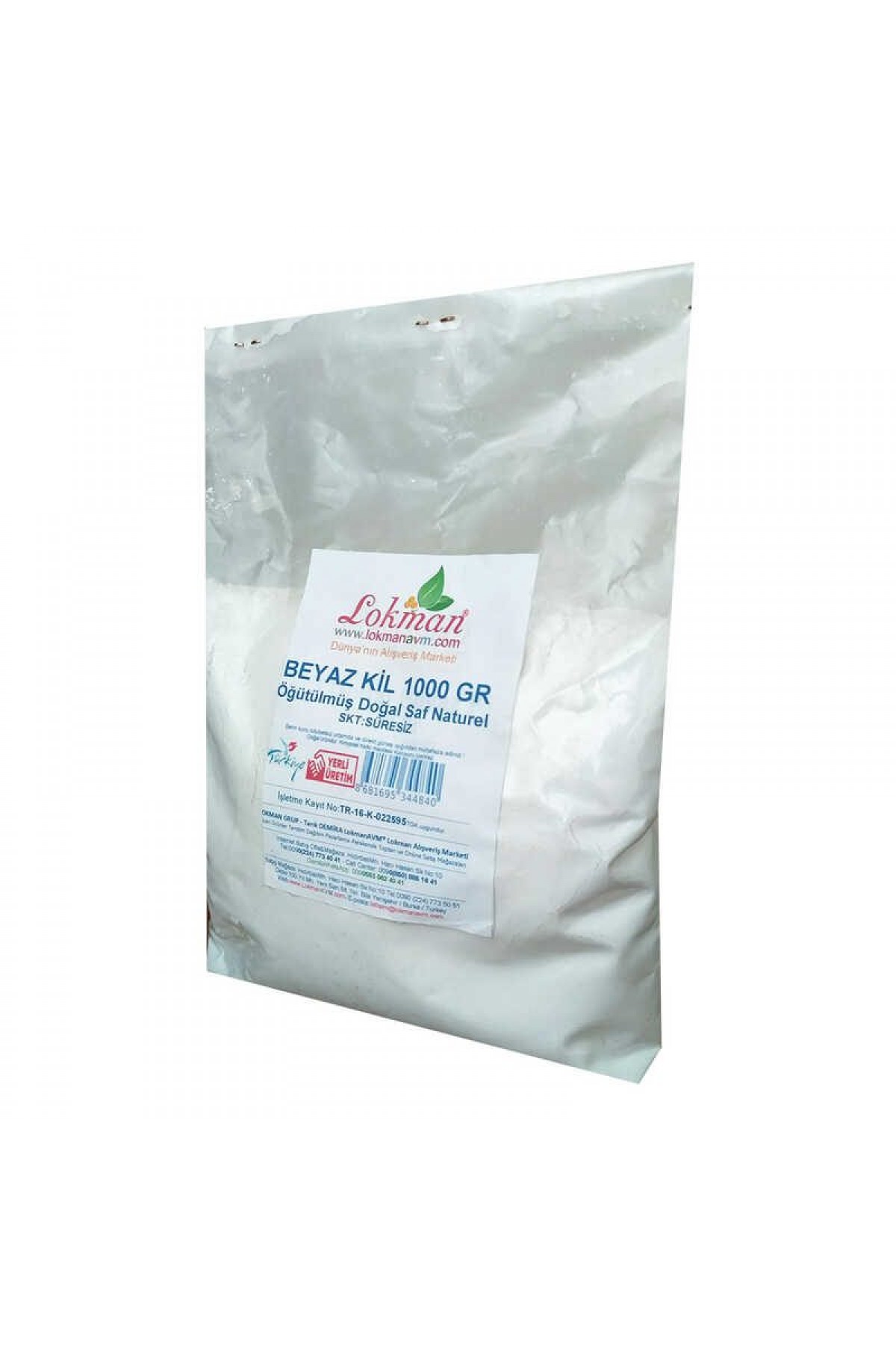 Lisinya214 Beyaz Kil Öğütülmüş Doğal Saf Naturel 1000 Gr Paket