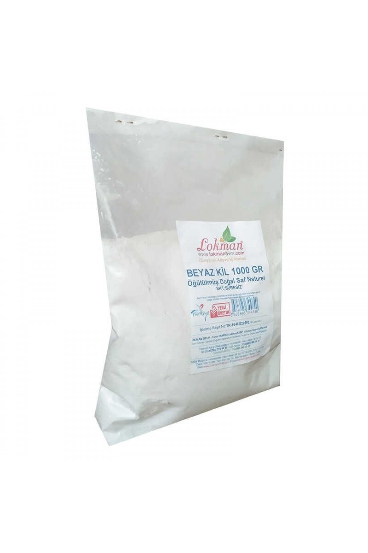Lisinya214 Beyaz Kil Öğütülmüş Doğal Saf Naturel 1000 Gr Paket