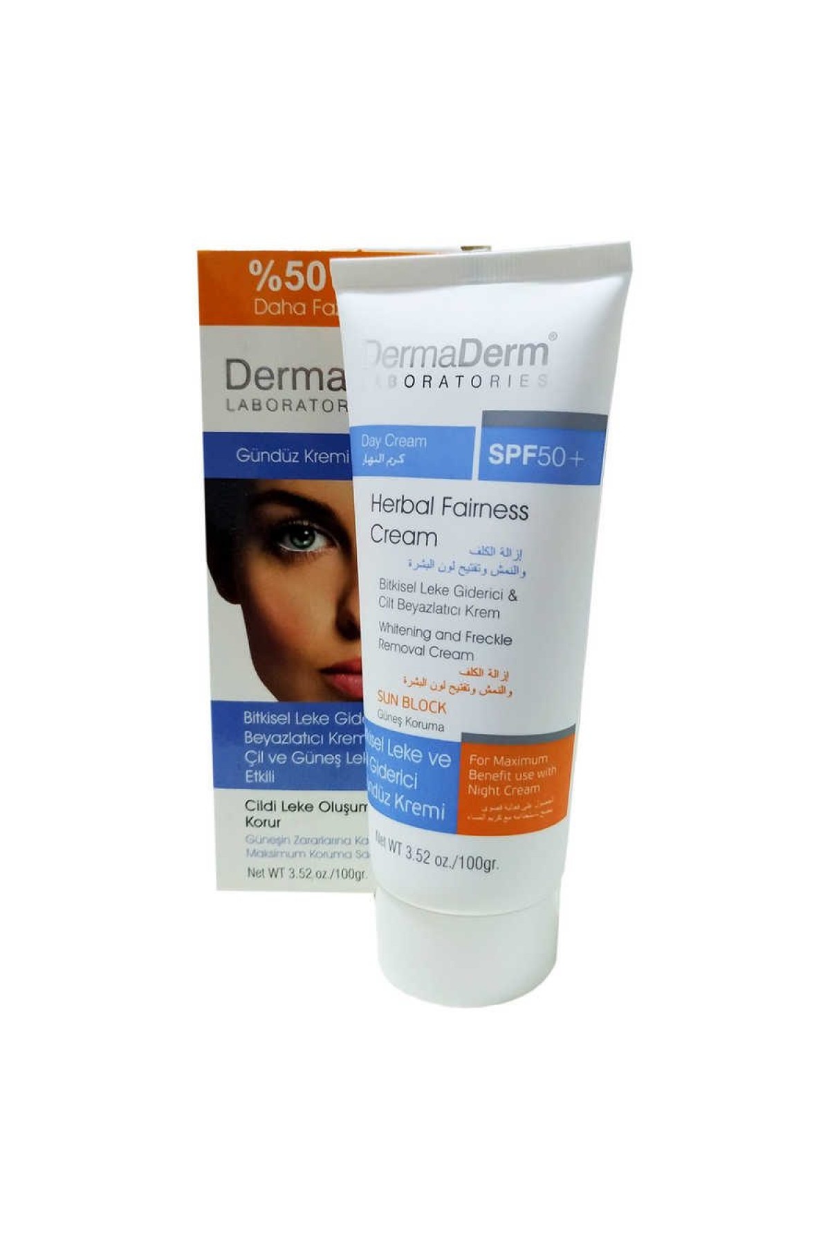 Lisinya214 Bitkisel Leke Giderici Cilt Beyazlatıcı Gündüz Kremi Güneş Koruma SPF 50+ 100 Gr