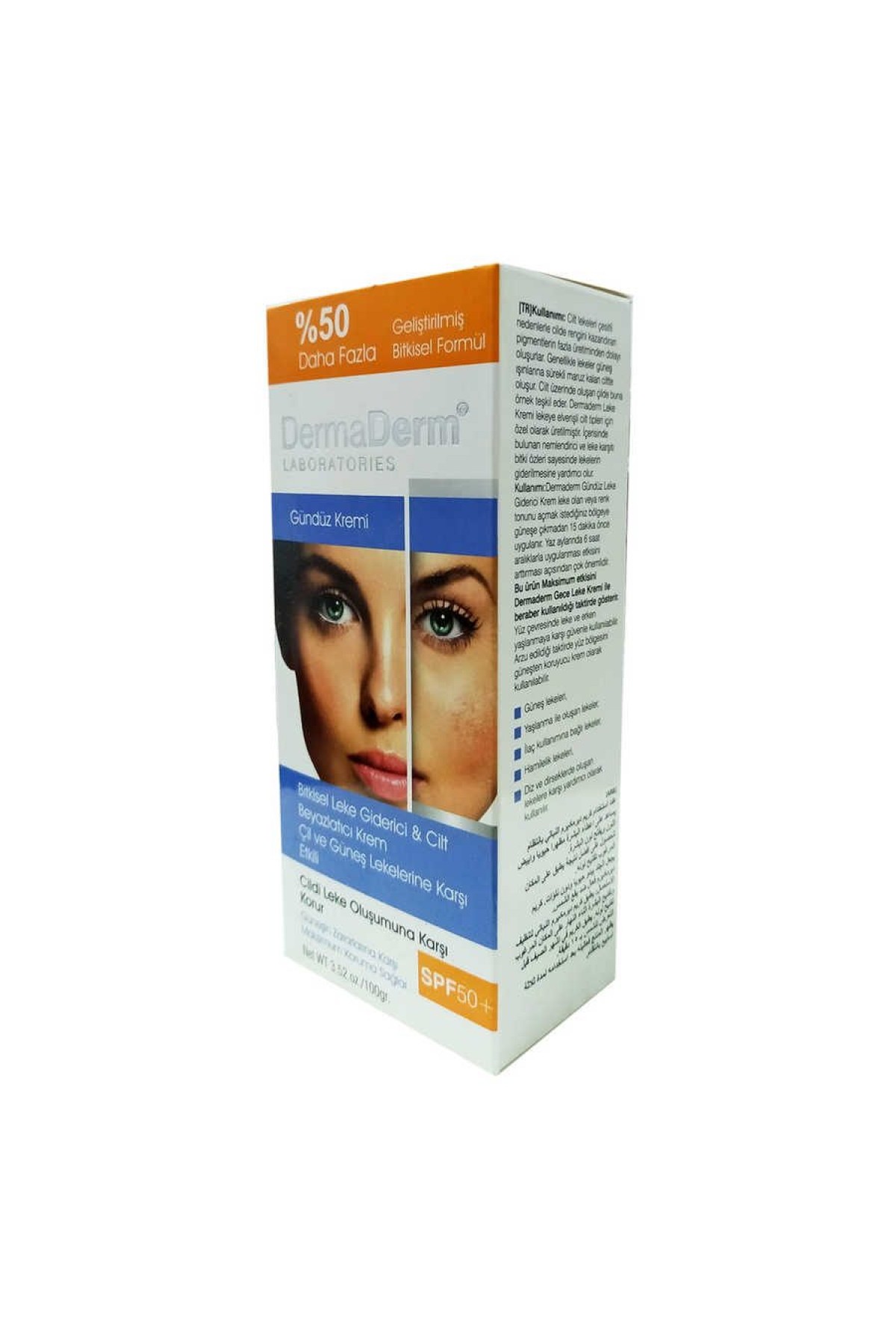 Lisinya214 Bitkisel Leke Giderici Cilt Beyazlatıcı Gündüz Kremi Güneş Koruma SPF 50+ 100 Gr