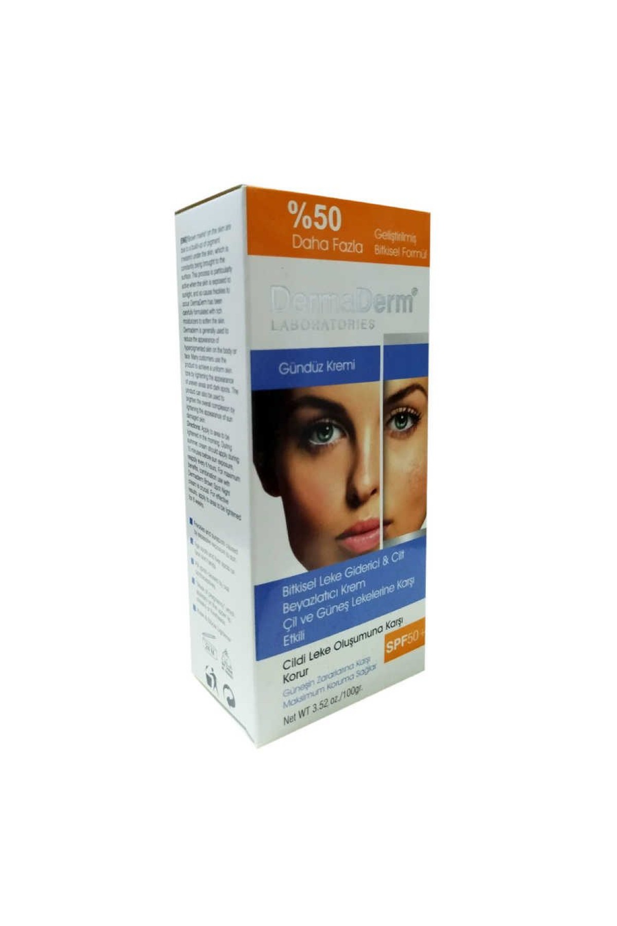 Lisinya214 Bitkisel Leke Giderici Cilt Beyazlatıcı Gündüz Kremi Güneş Koruma SPF 50+ 100 Gr