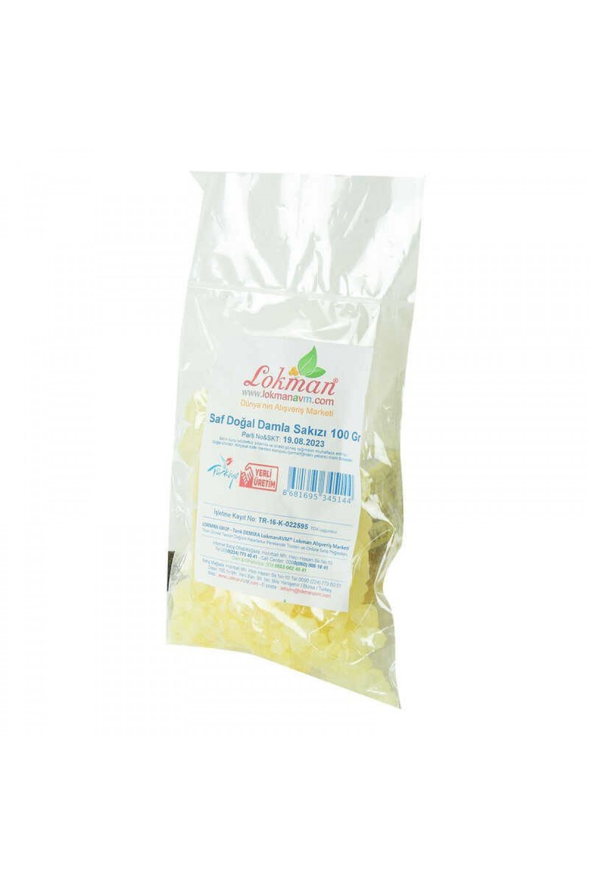 Lisinya214 Damla Sakızı Saf Doğal 100 Gr Paket