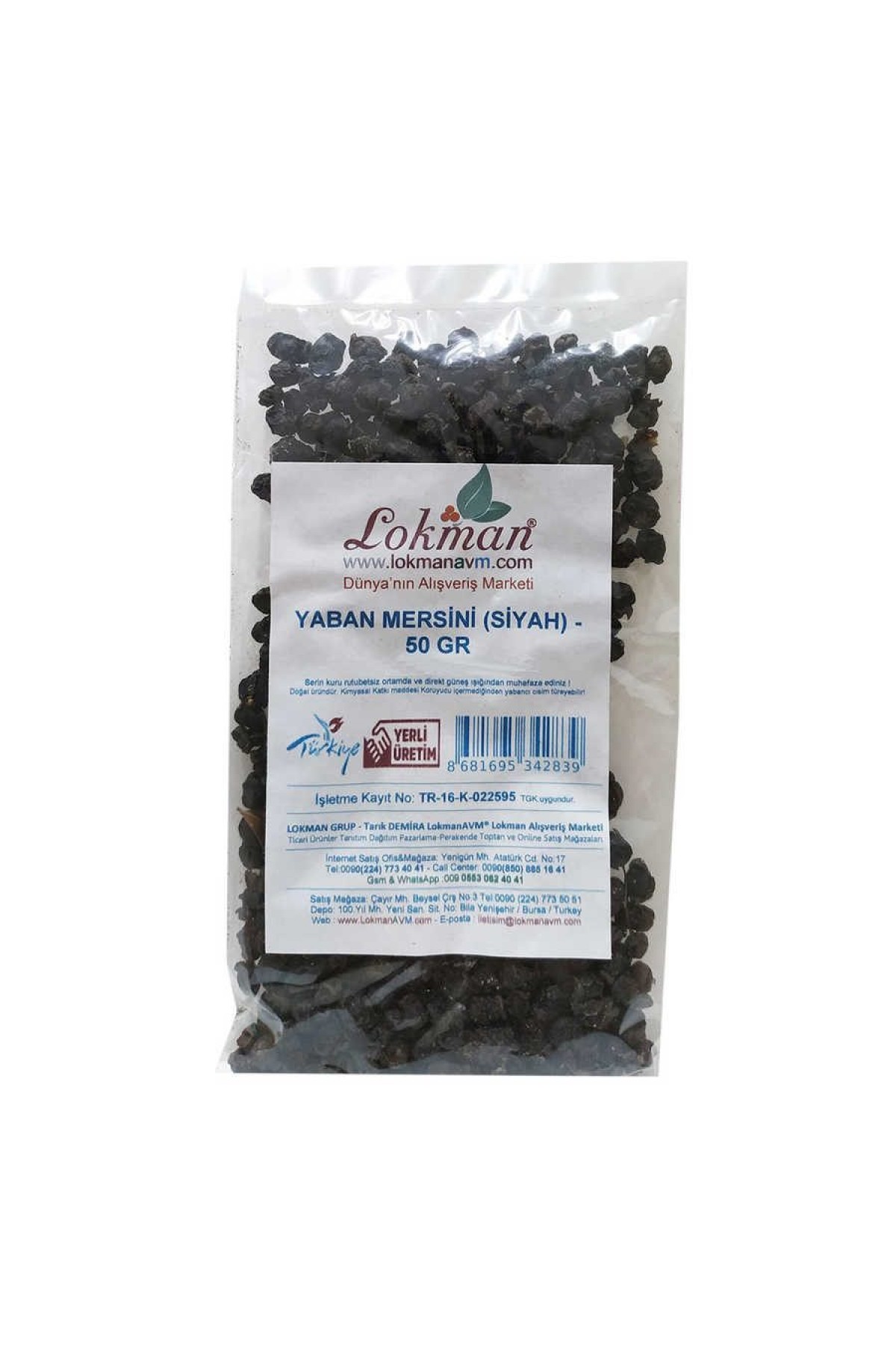 Lisinya214 Doğal Acı Yaban Mersini Siyah 50 Gr Paket