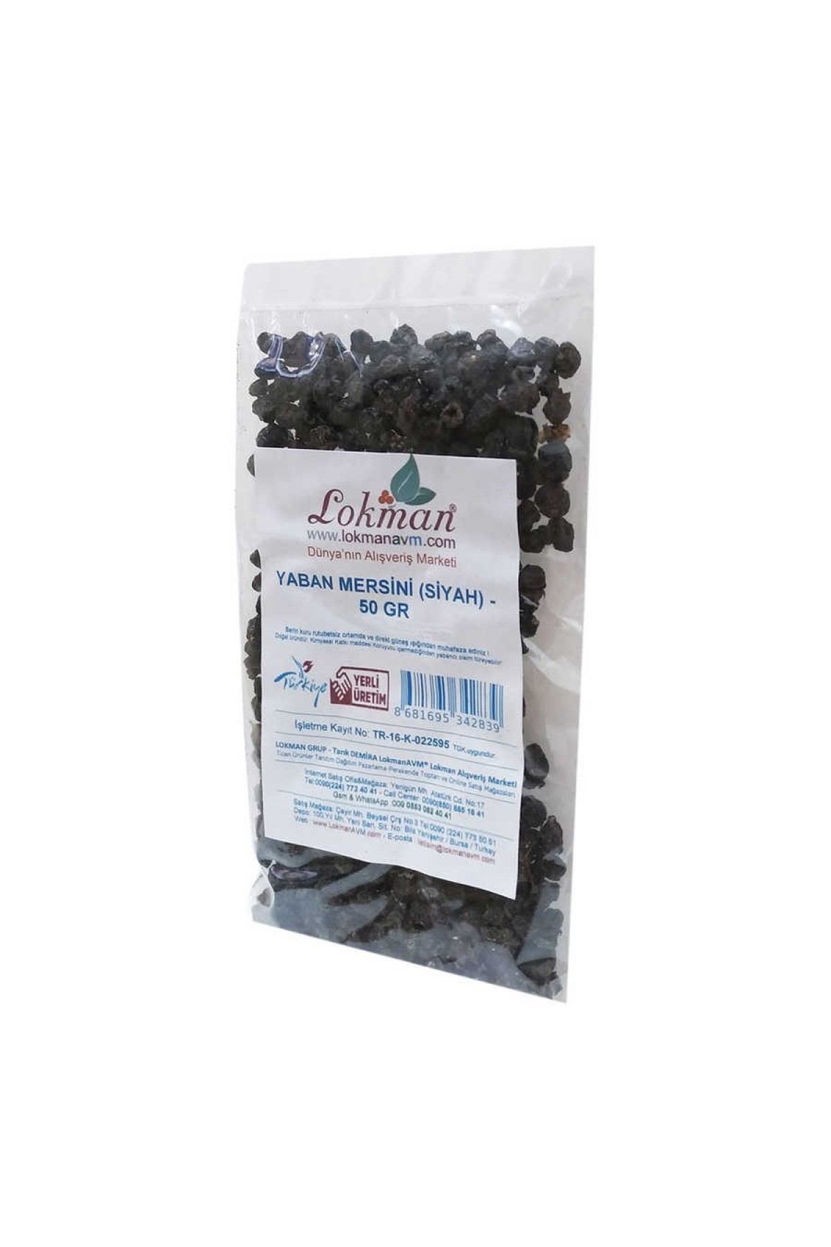 Lisinya214 Doğal Acı Yaban Mersini Siyah 50 Gr Paket