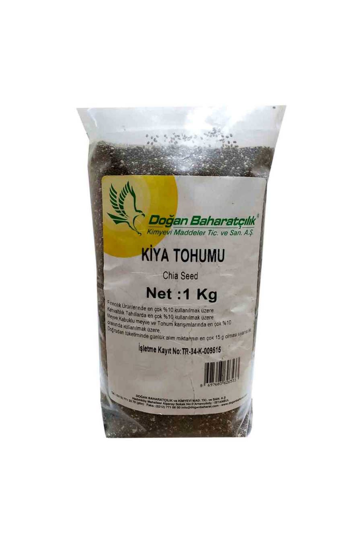 Lisinya214 Doğal Chia Tohumu 1000 Gr Paket