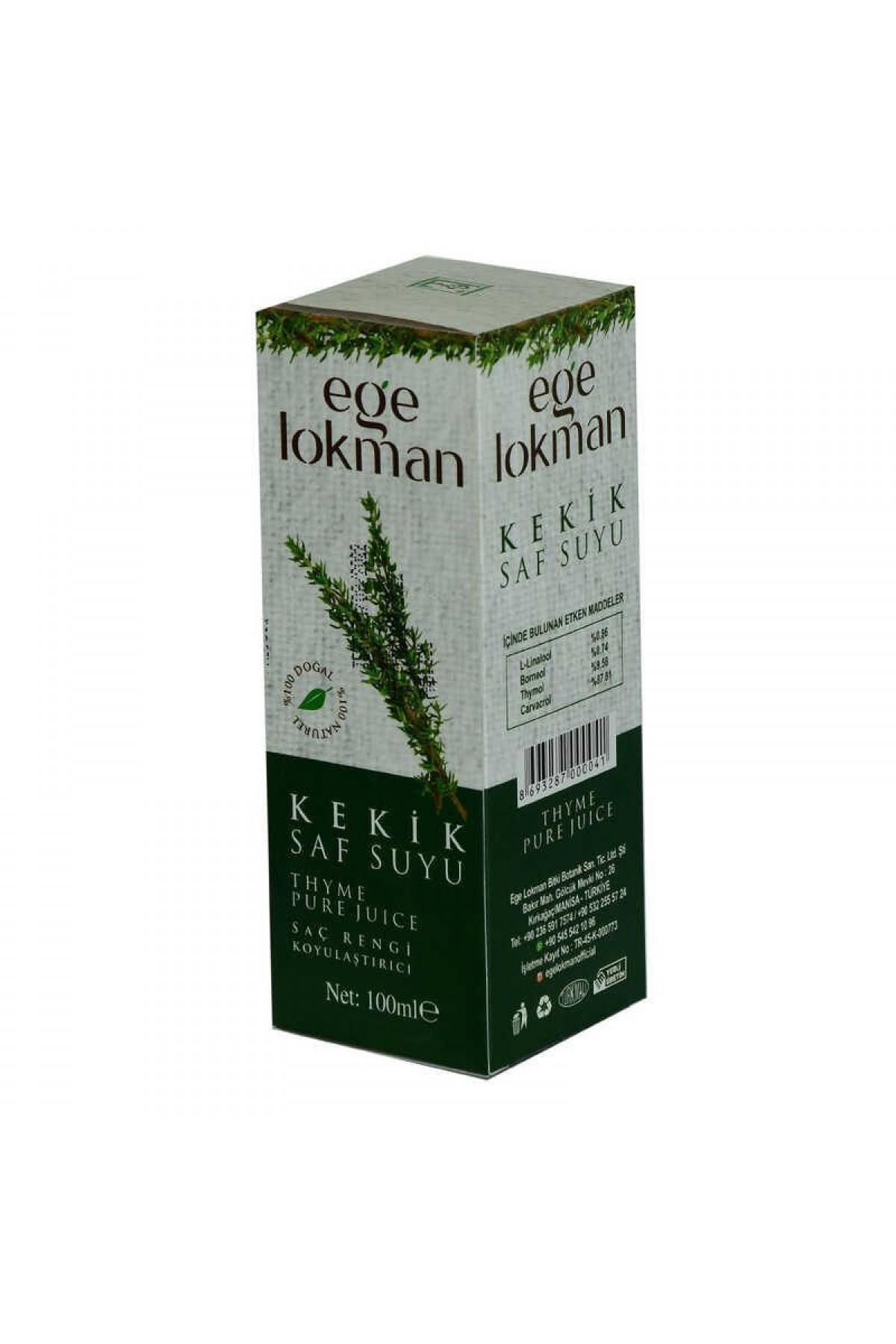 Lisinya214 Doğal Kekik Saf Suyu Saç Rengi Koyulaştırıcı Saç Bakımı 100 ML Spreyli Cam Şişe Lisinya214 Doğal Kekik Saf Suyu Saç Rengi Koyulaştırıcı Saç Bakımı 100 ML Spreyli Cam Şişe