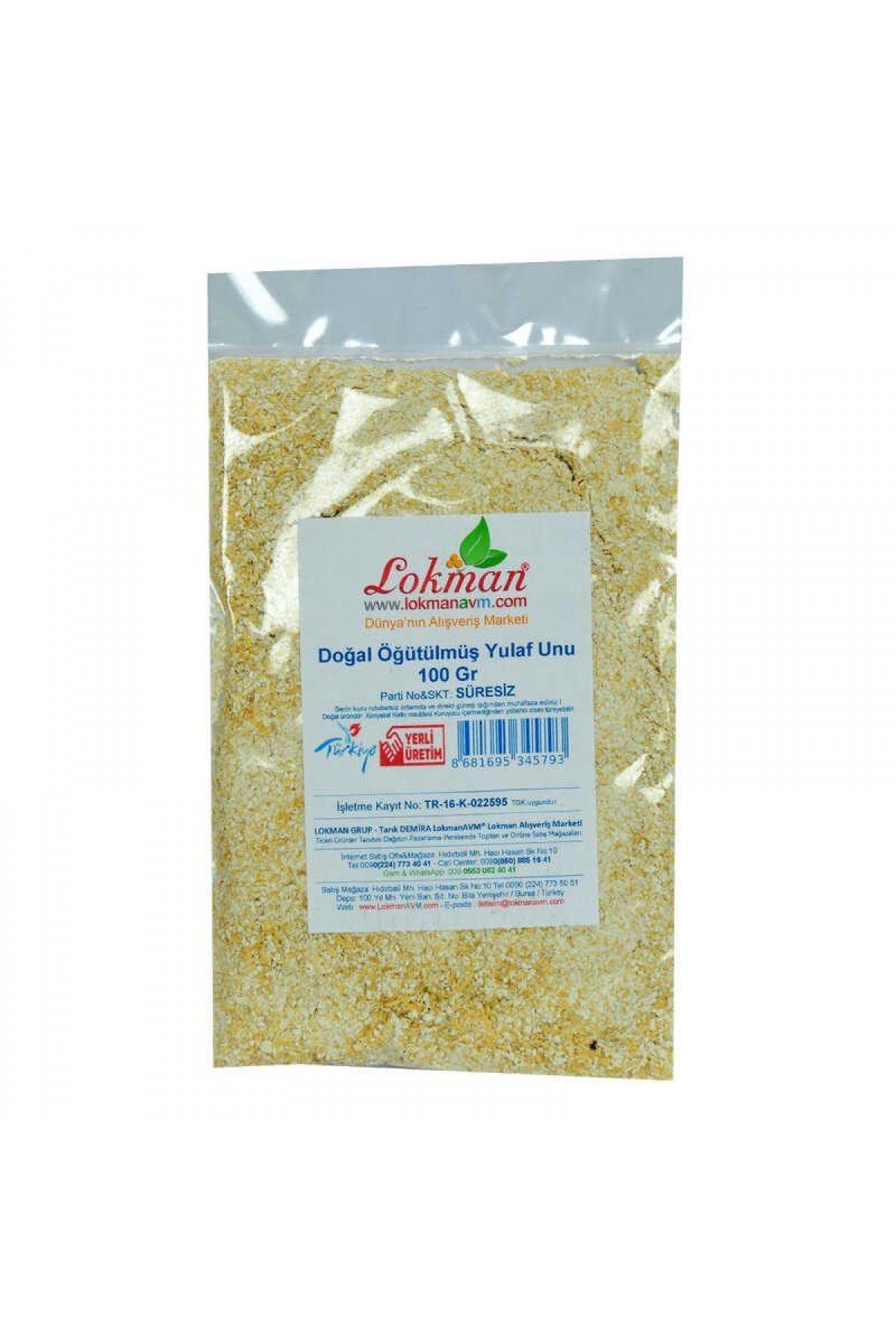 Lisinya214 Doğal Öğütülmüş Yulaf Unu 100 Gr Paket